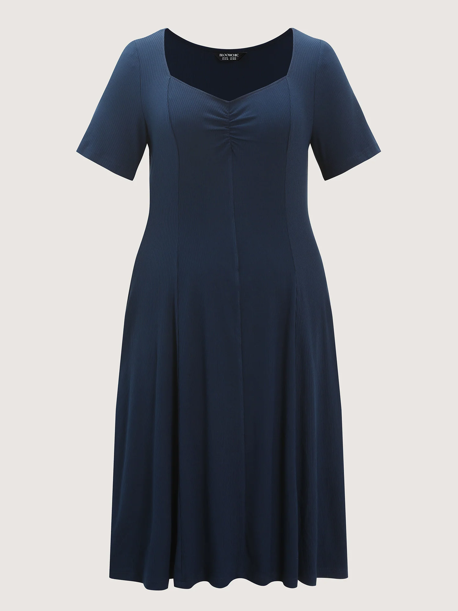 Ruched Bust-Friendly Square Neckline Midi Dress - Image 7