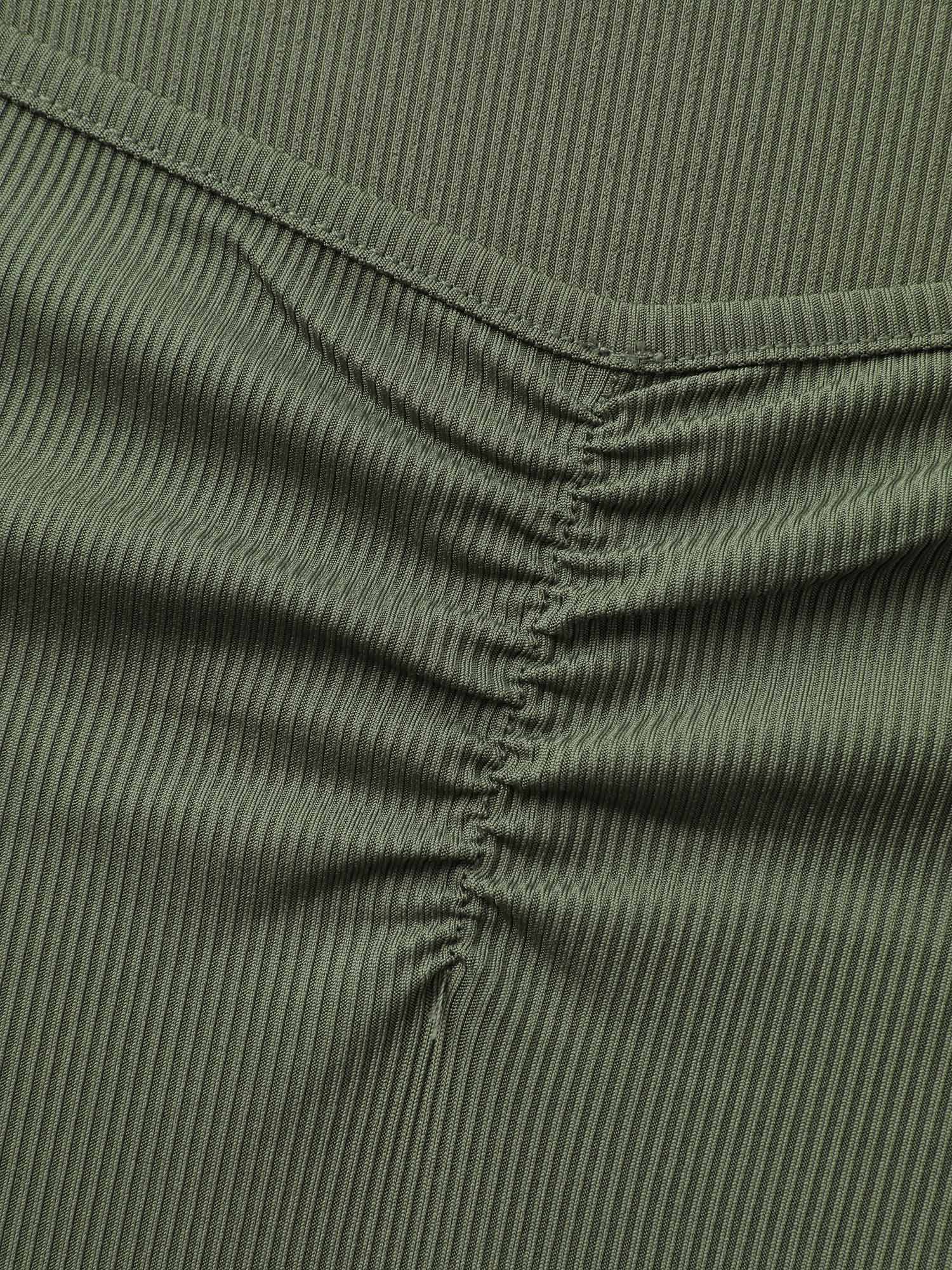 Ruched Deep-Neckline Solid Knit Top - Image 5
