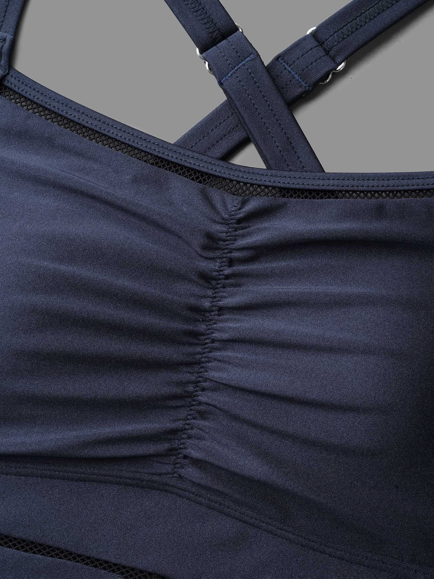 Ruched Front Adjustable Drawstring One-Piece Swimsuit - Image 6