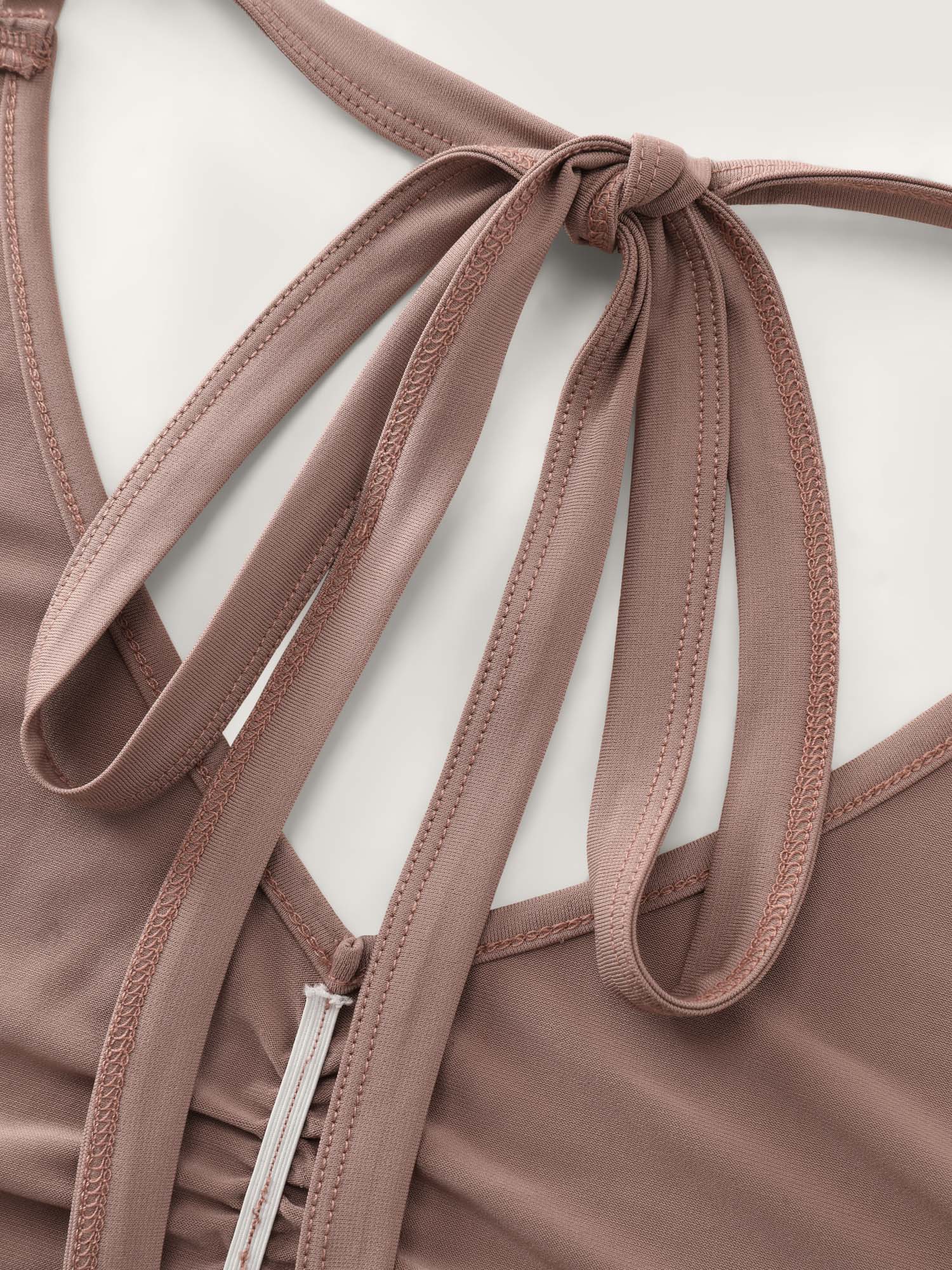 Ruched Front V-Neck Fitted Tank Top - Image 6