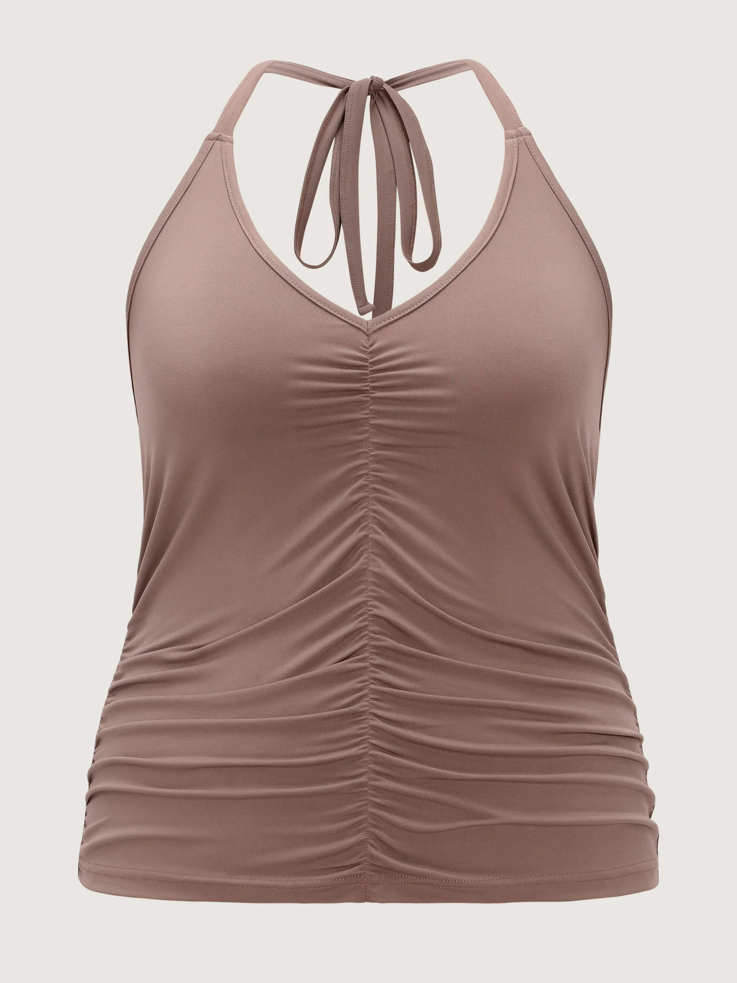 Ruched Front V-Neck Fitted Tank Top - Image 7