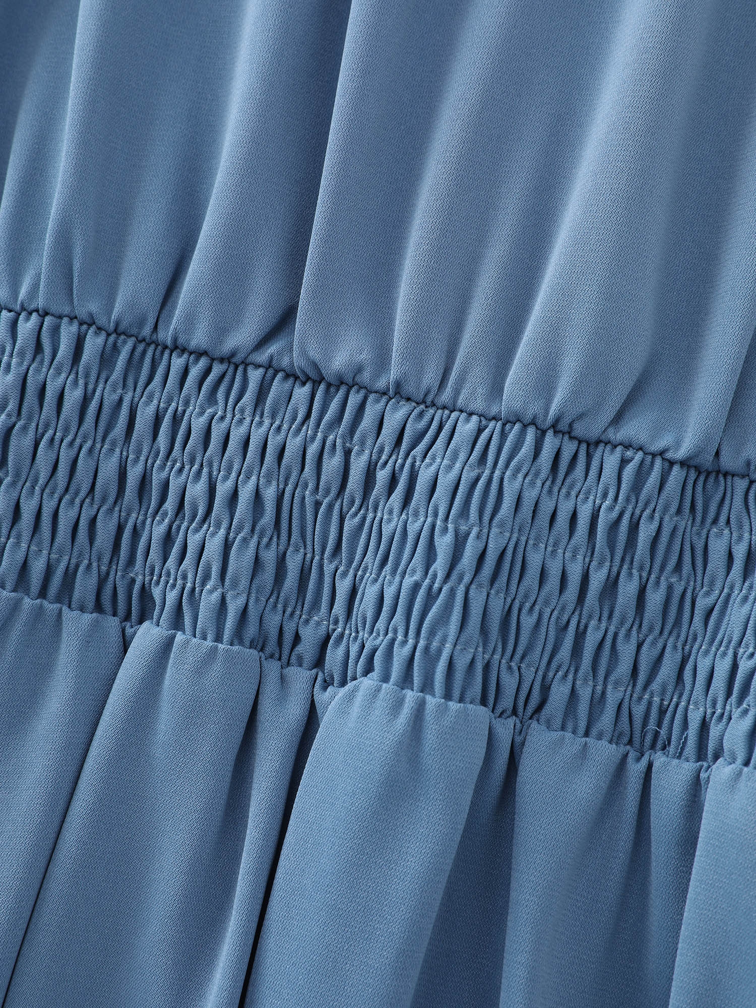 Ruched Shirred Back Layered Sleeve Midi Dress - Image 6