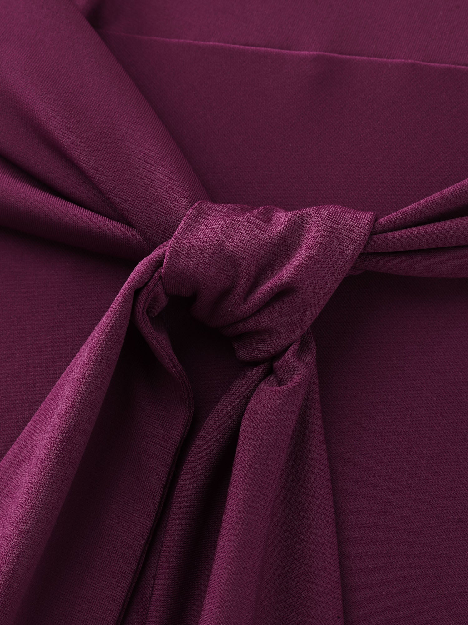 Ruched Side Knotted Plain Knit Top - Image 6