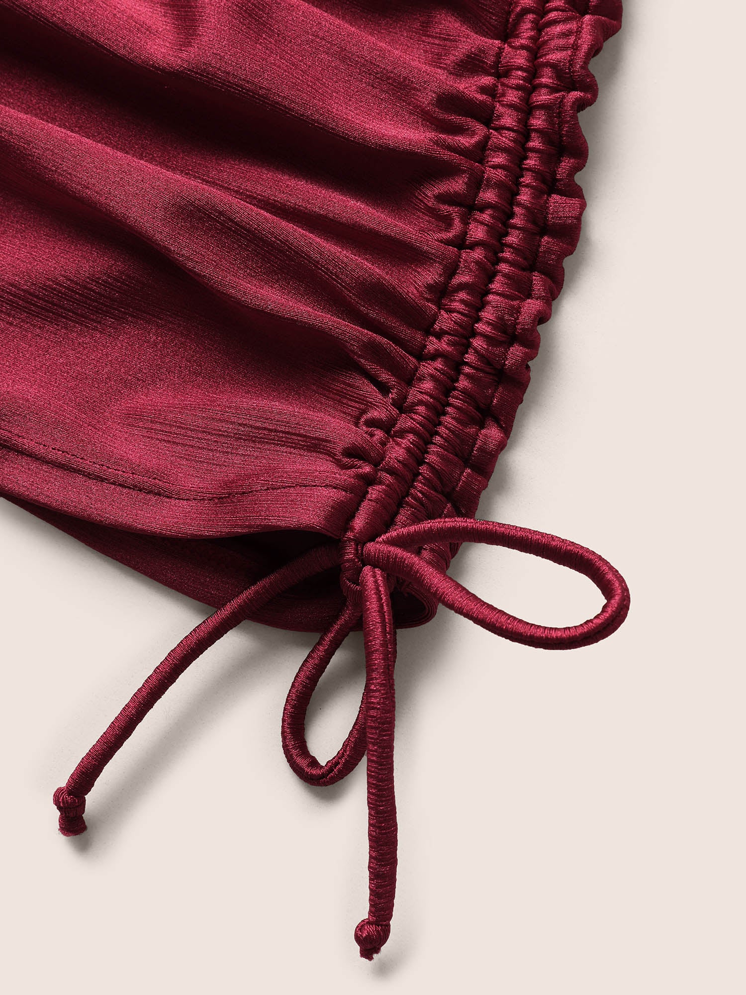 Ruched Skinny Drawstring Heart Neckline One Piece Swimsuit - Image 7