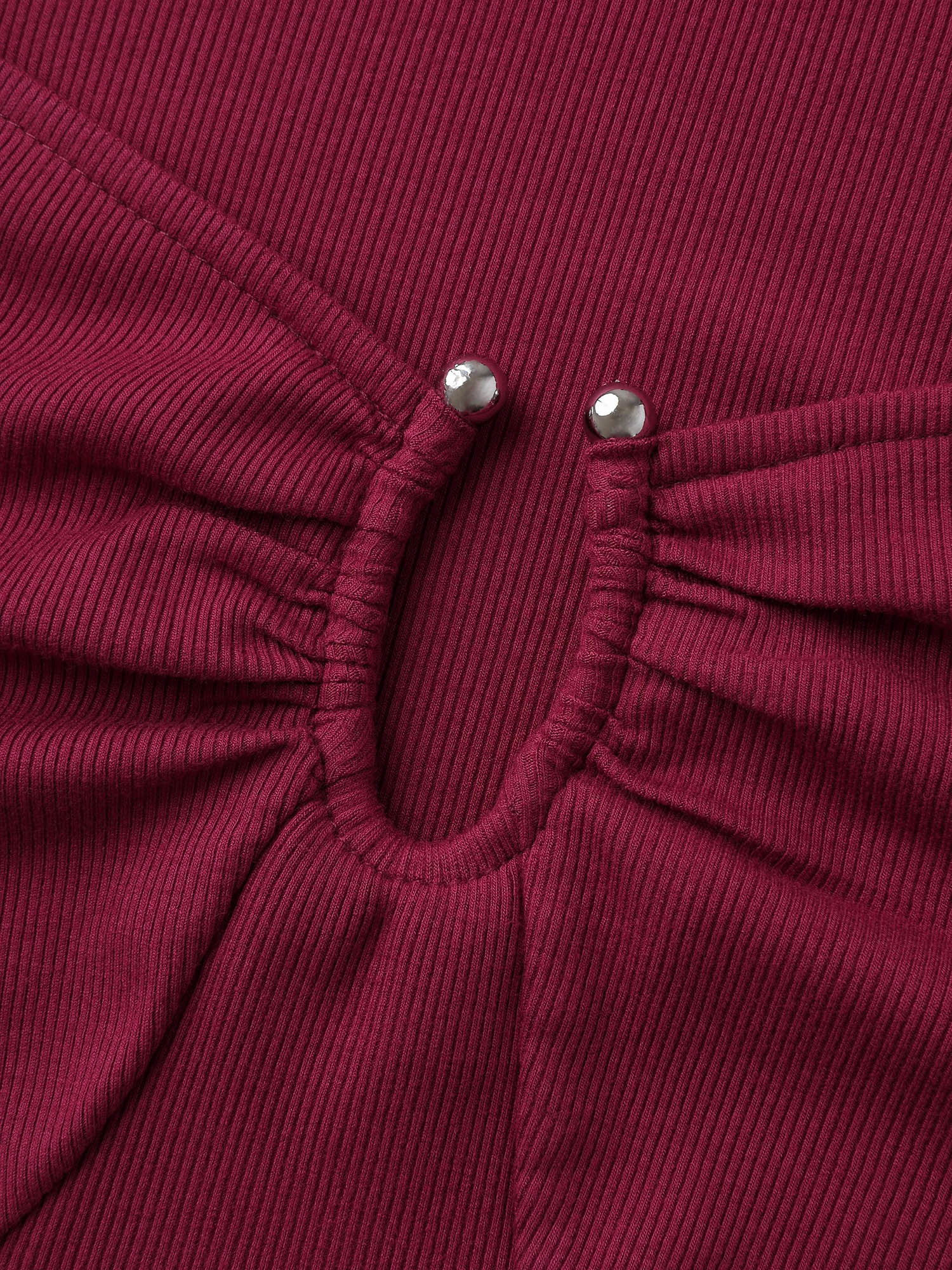 Ruched Stretchy Fitted Solid T-Shirt - Image 6