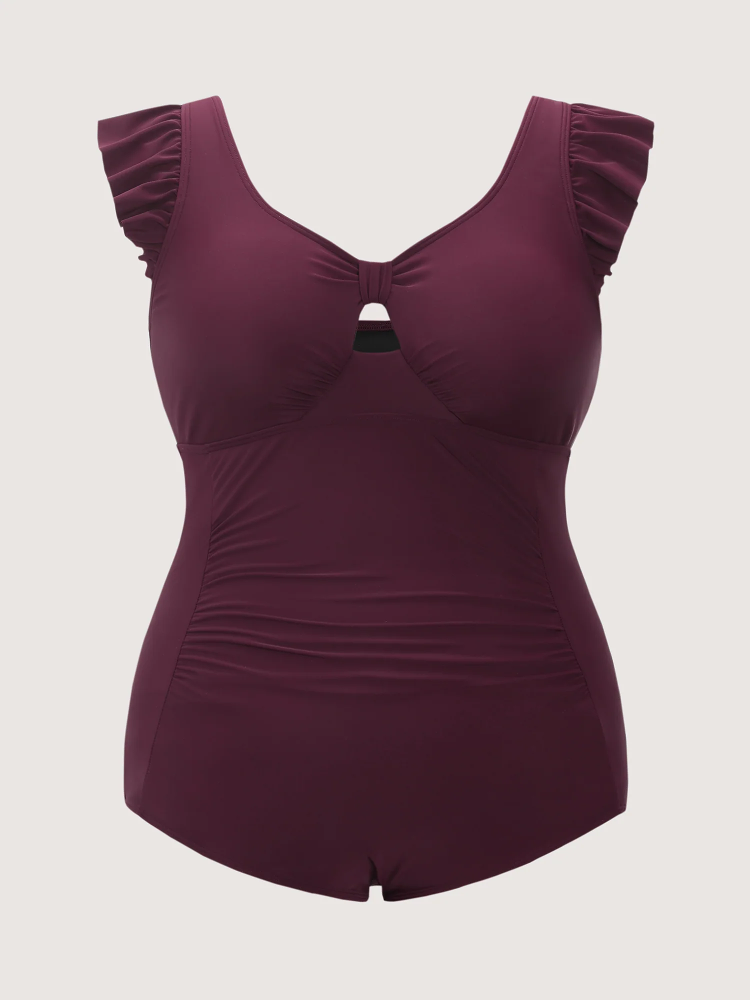 Ruched Tummy-Control Flutter Sleeve One-Piece Swimsuit - Image 7