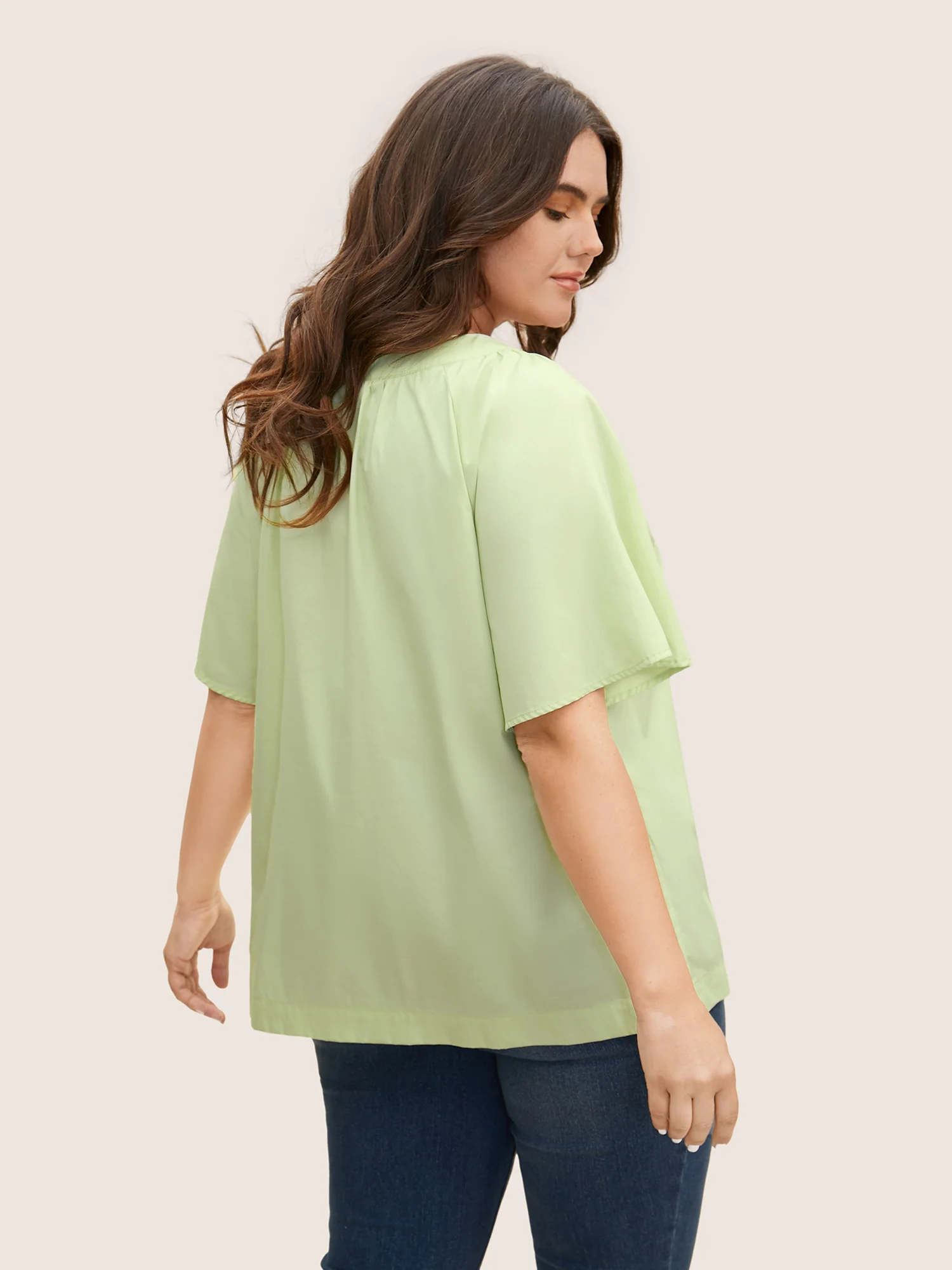 Ruffle Sleeve Ruffle Sleeve Pleated Blouse - Image 4