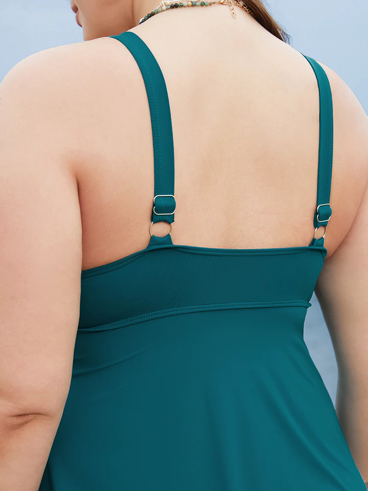 Ruffle Tiered Adjustable Straps Tankini Top - Image 5