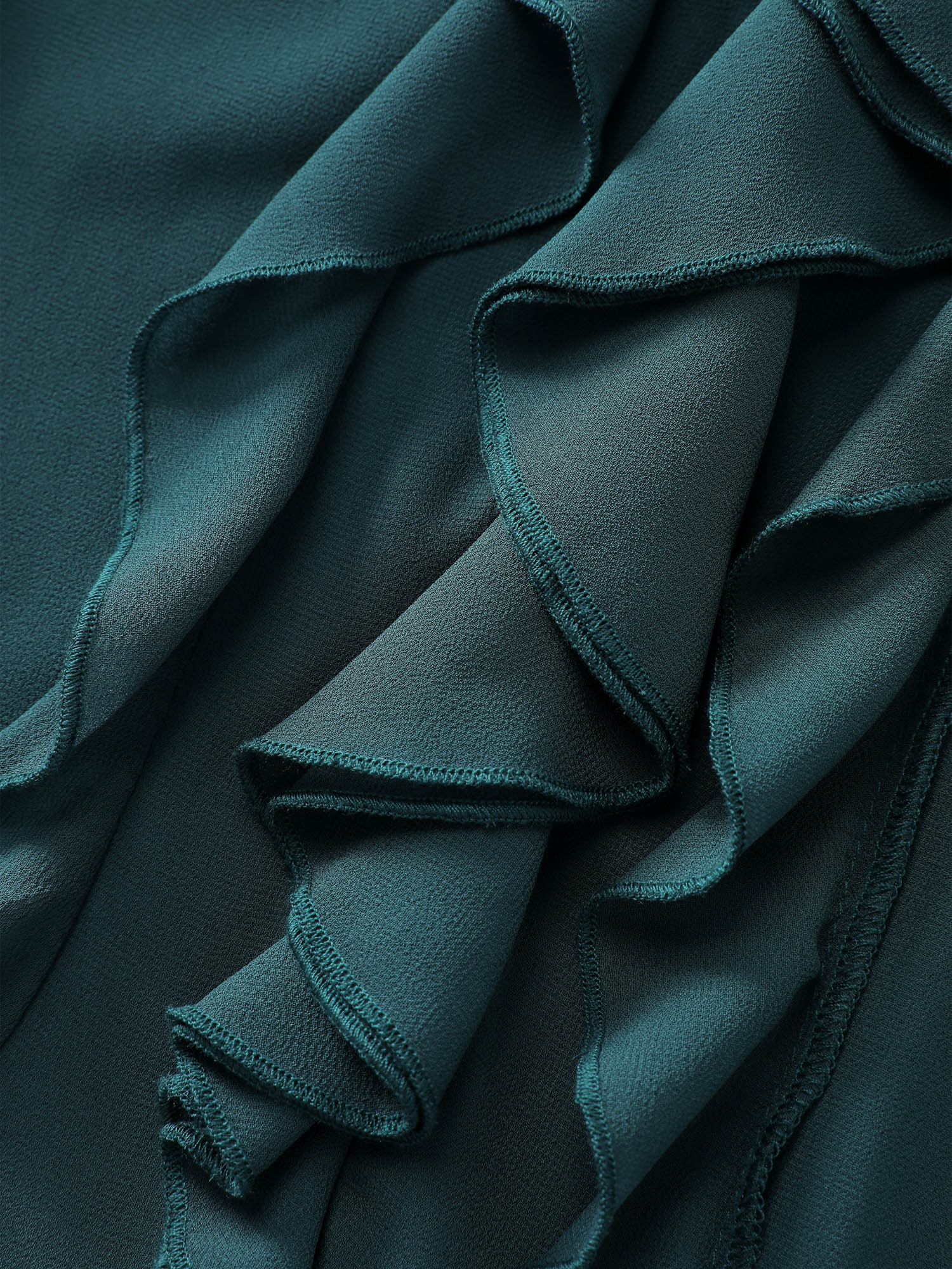 Ruffle Trim Cross-Tie Blouse - Image 6