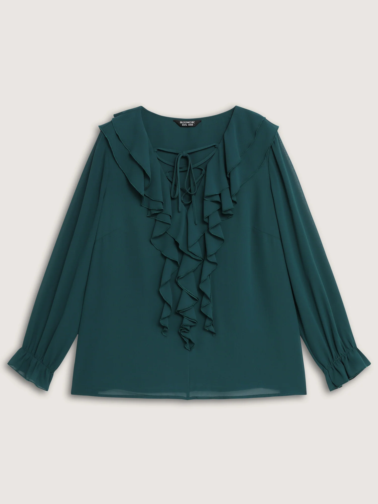 Ruffle Trim Cross-Tie Blouse - Image 7
