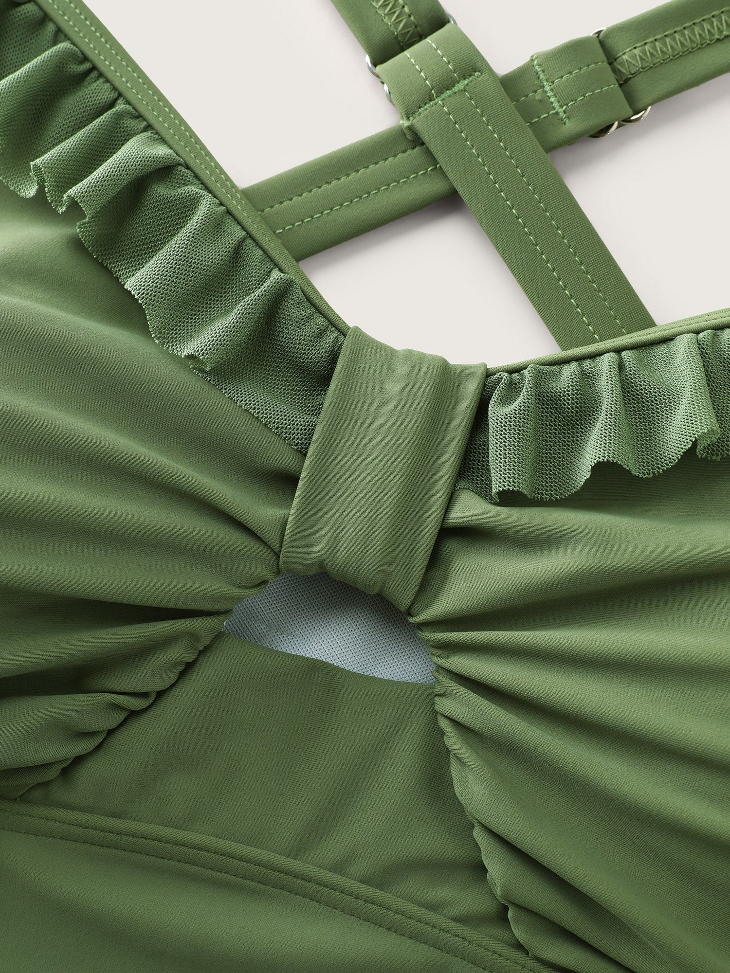 Ruffle Trim Cut-Out One Piece Swimsuit - Image 6