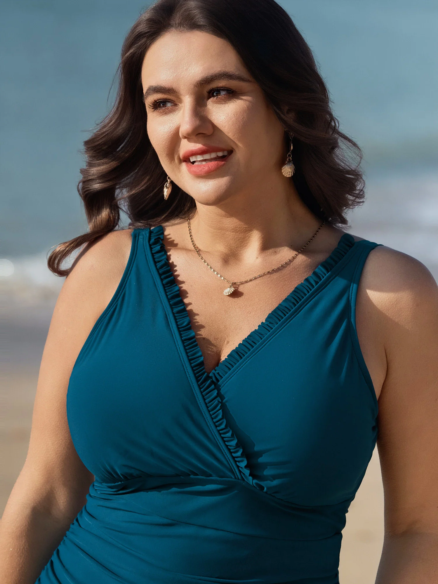 Ruffled Back Cut-Out One-Piece Swimsuit - Image 2