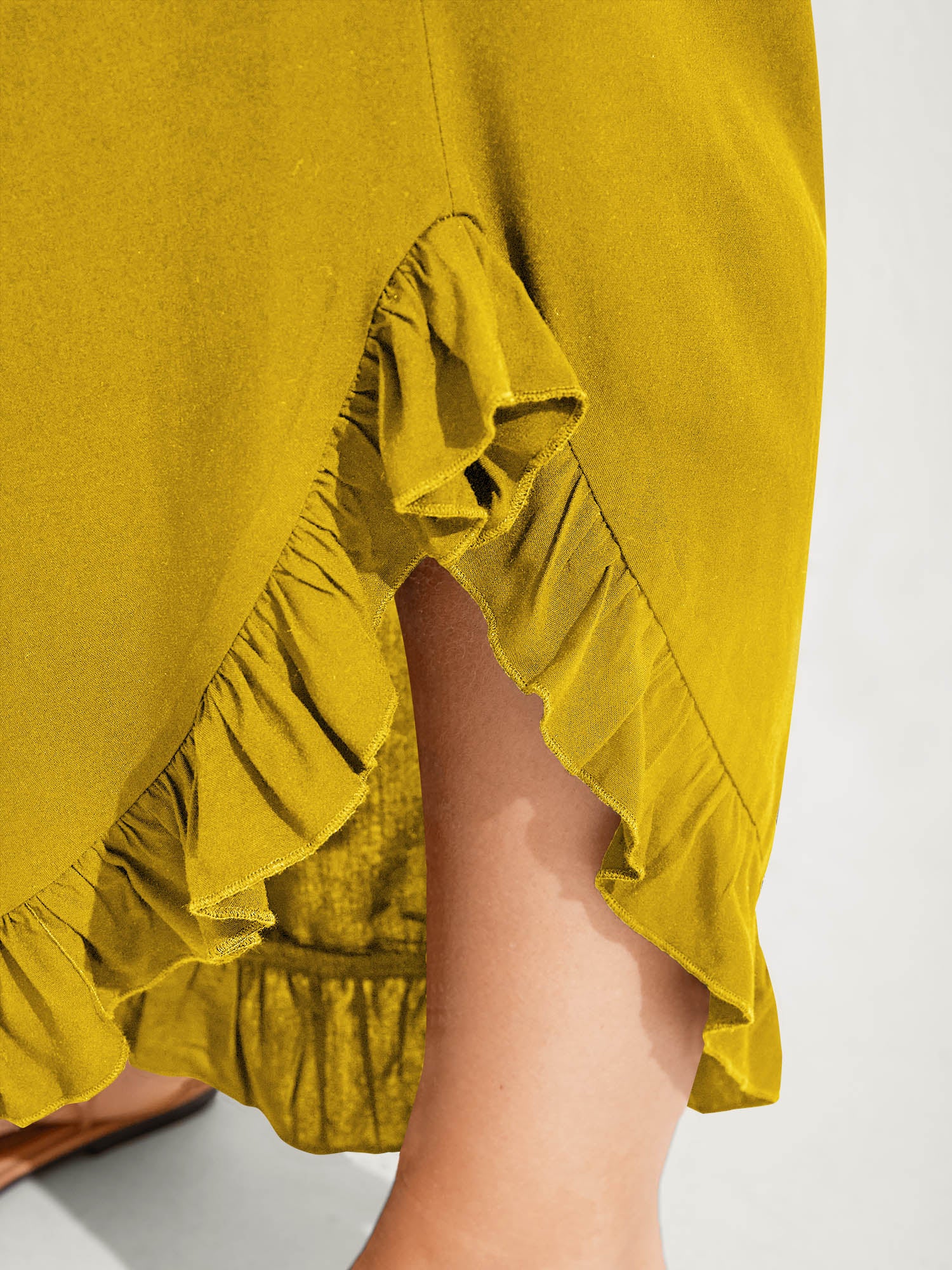 Ruffled Curvy Hem Wide-Leg Pants - Image 61
