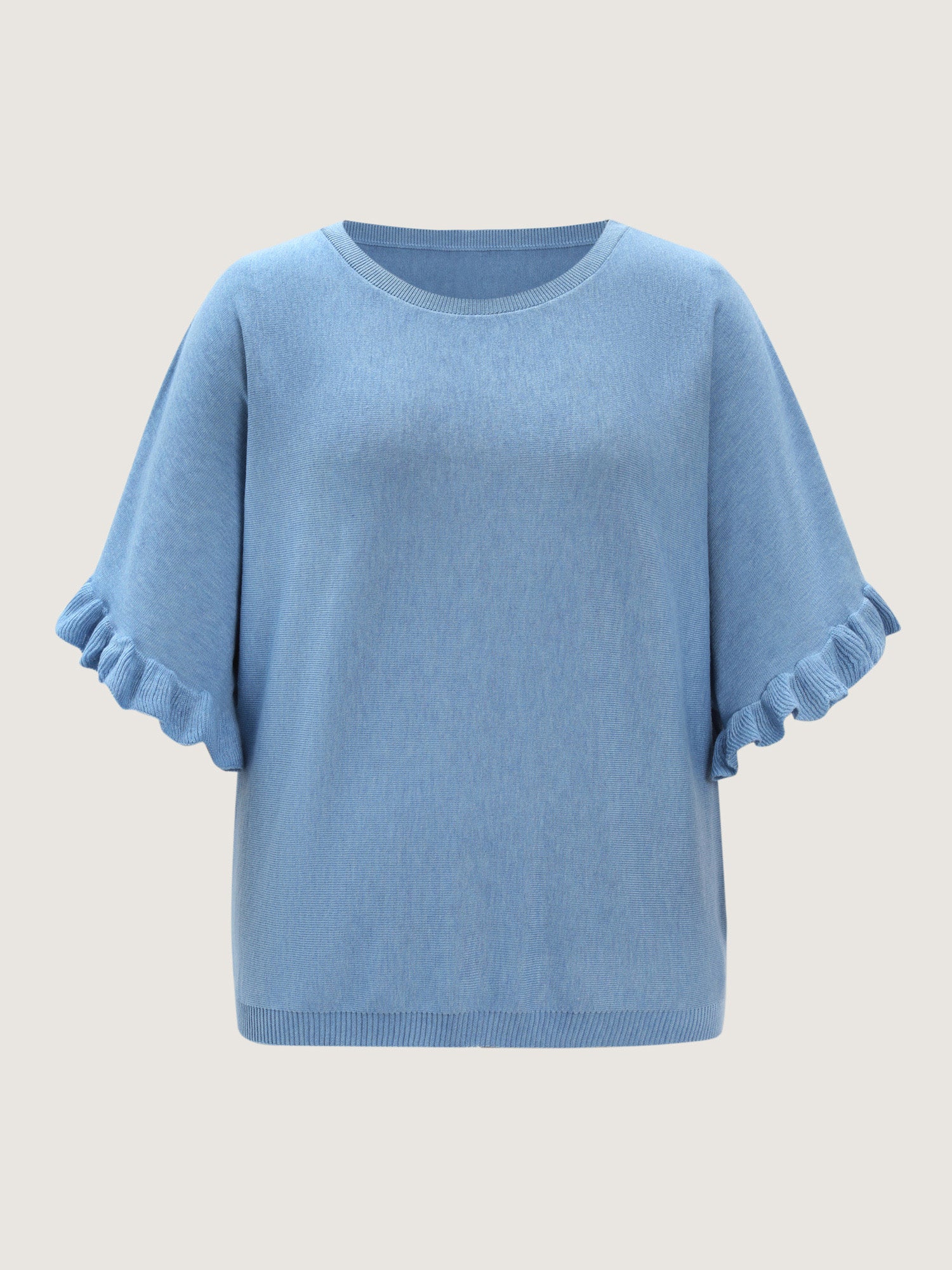 Ruffled Dolman Sleeve Plain Pullover - Image 7