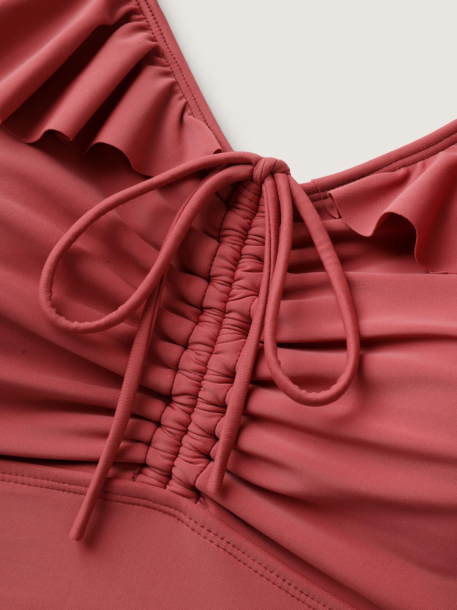 Ruffled Drawstring Bodice Swim Top - Image 5