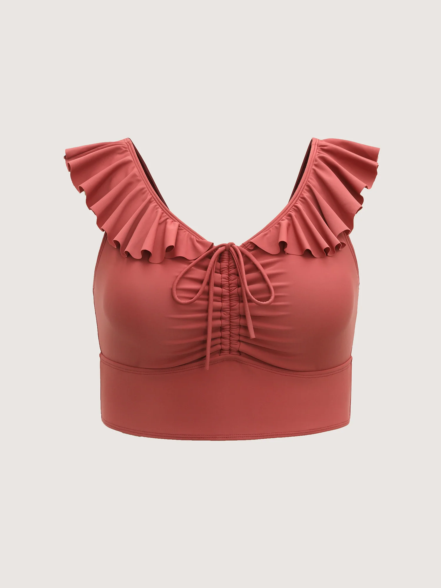 Ruffled Drawstring Bodice Swim Top - Image 6
