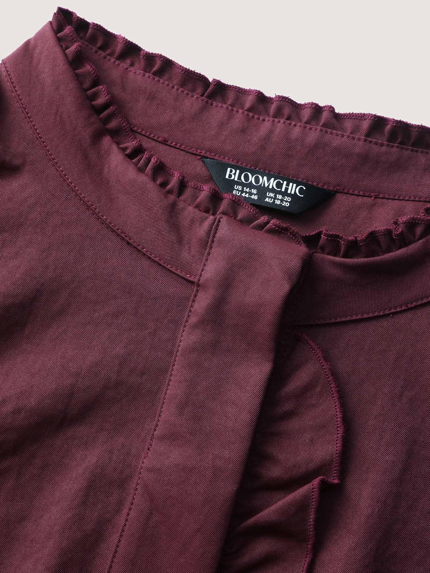 Ruffled Edge Cropped Hem Pocket Jacket - Image 6