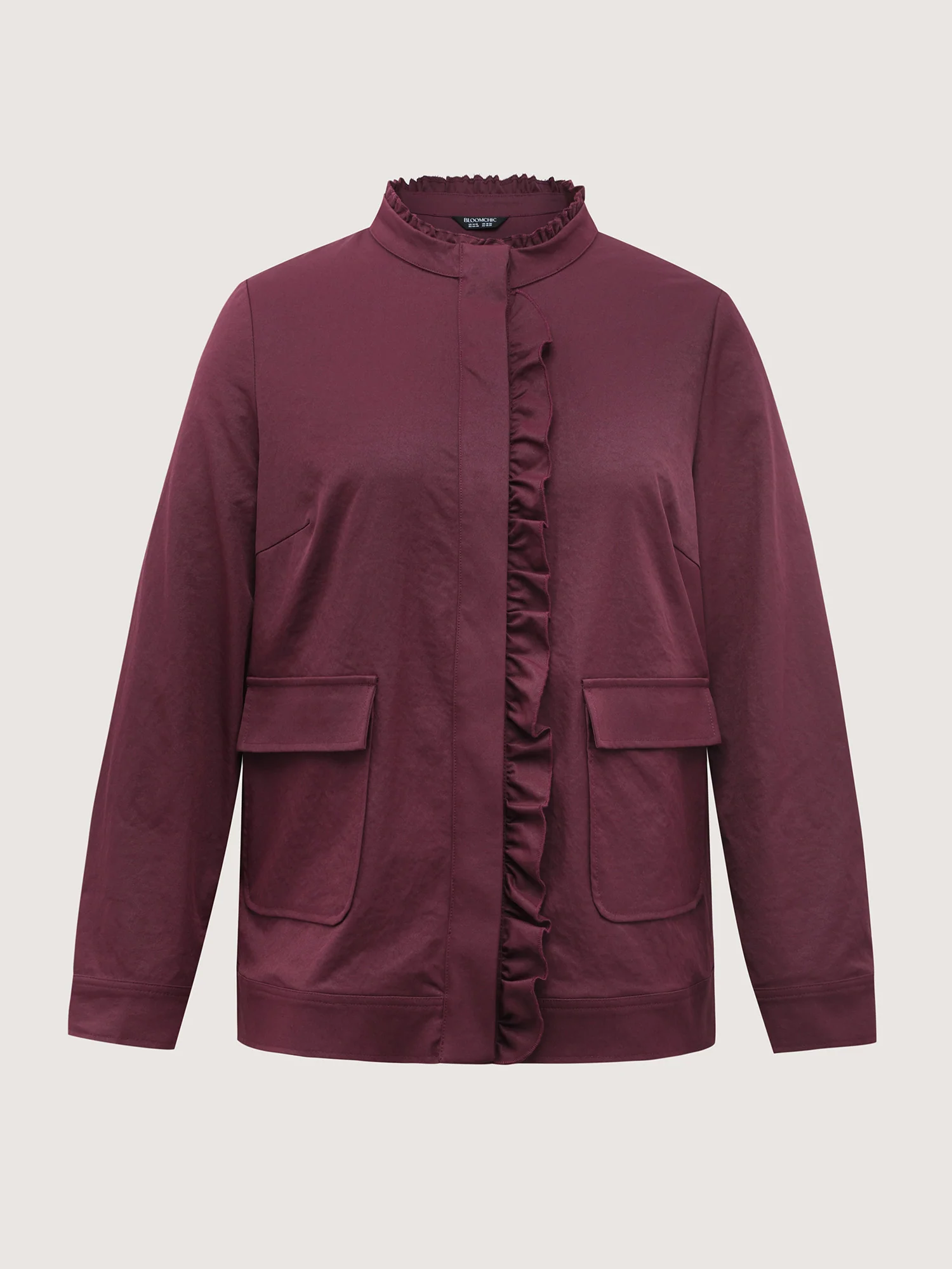 Ruffled Edge Cropped Hem Pocket Jacket - Image 8