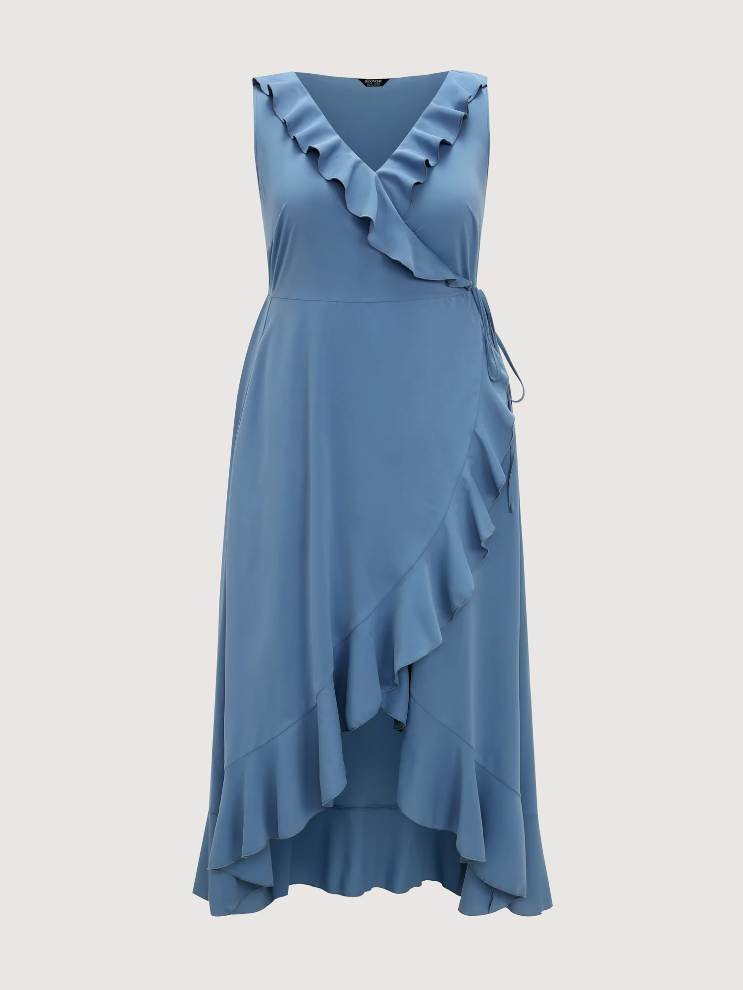 Ruffled Edge Layered Hem Midi Dress - Image 7