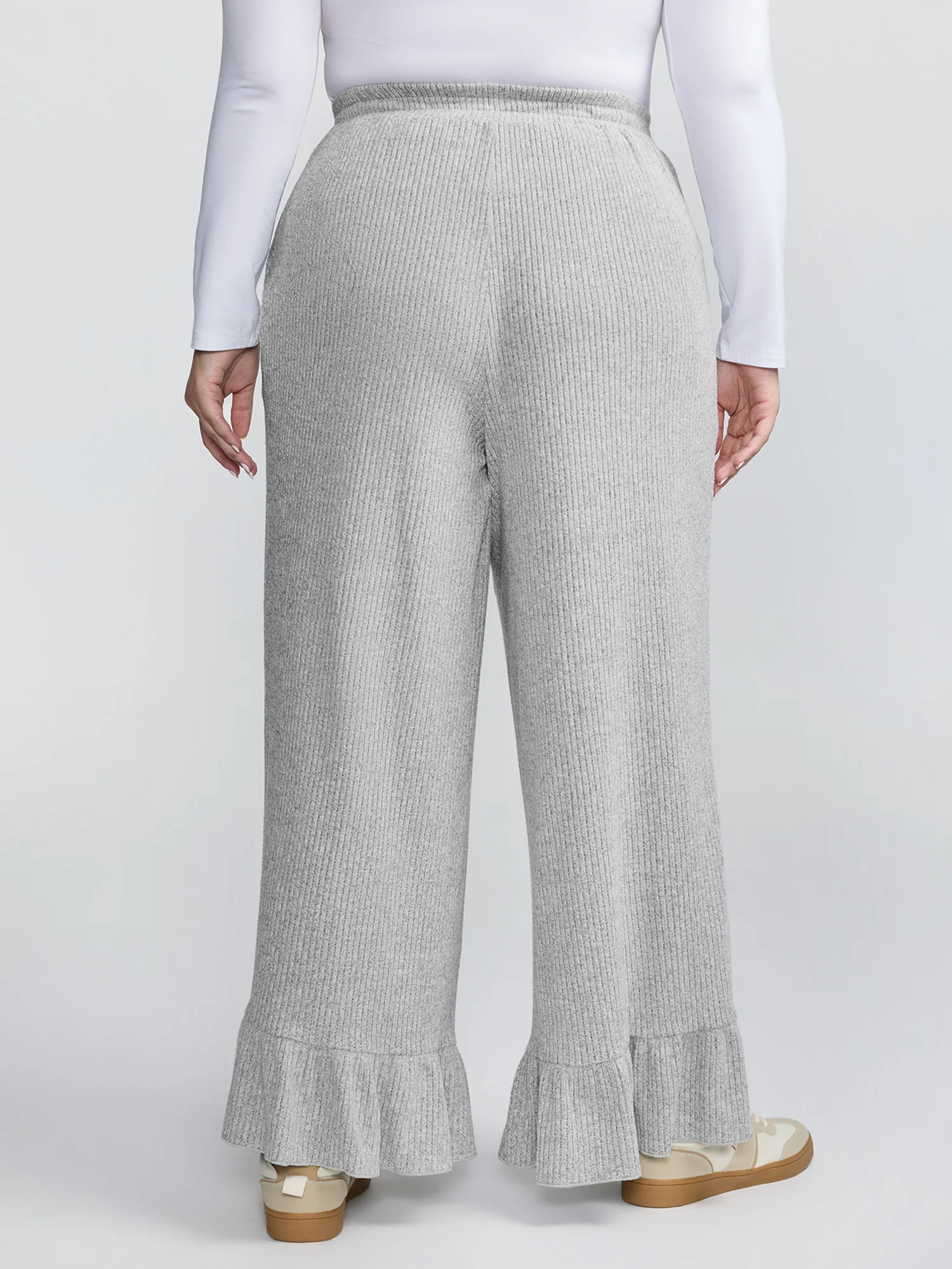Ruffled Edge Ribbed Lounge Bottoms - Image 5