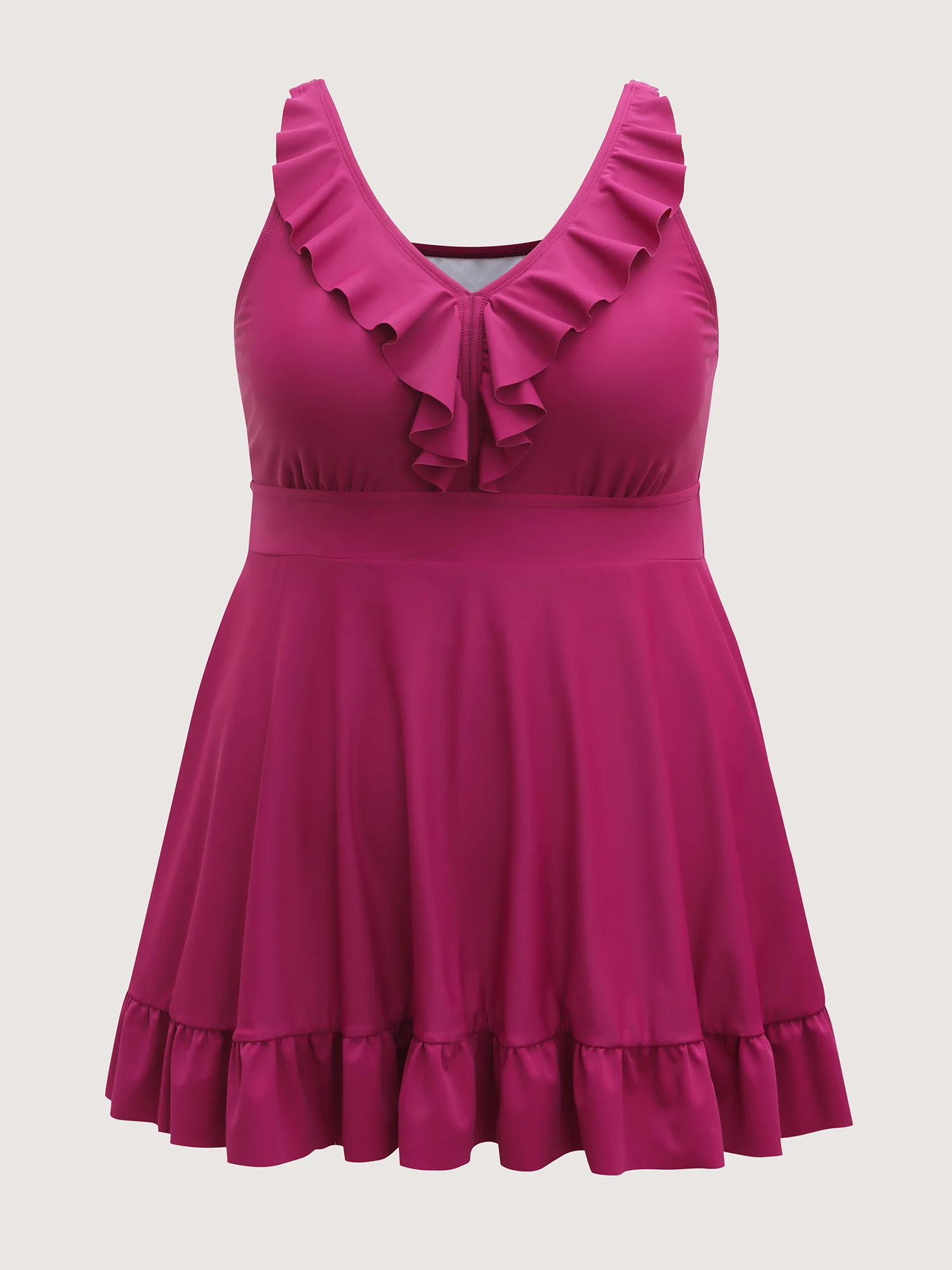 Ruffled Fit and Flare Swim Dress - Image 7