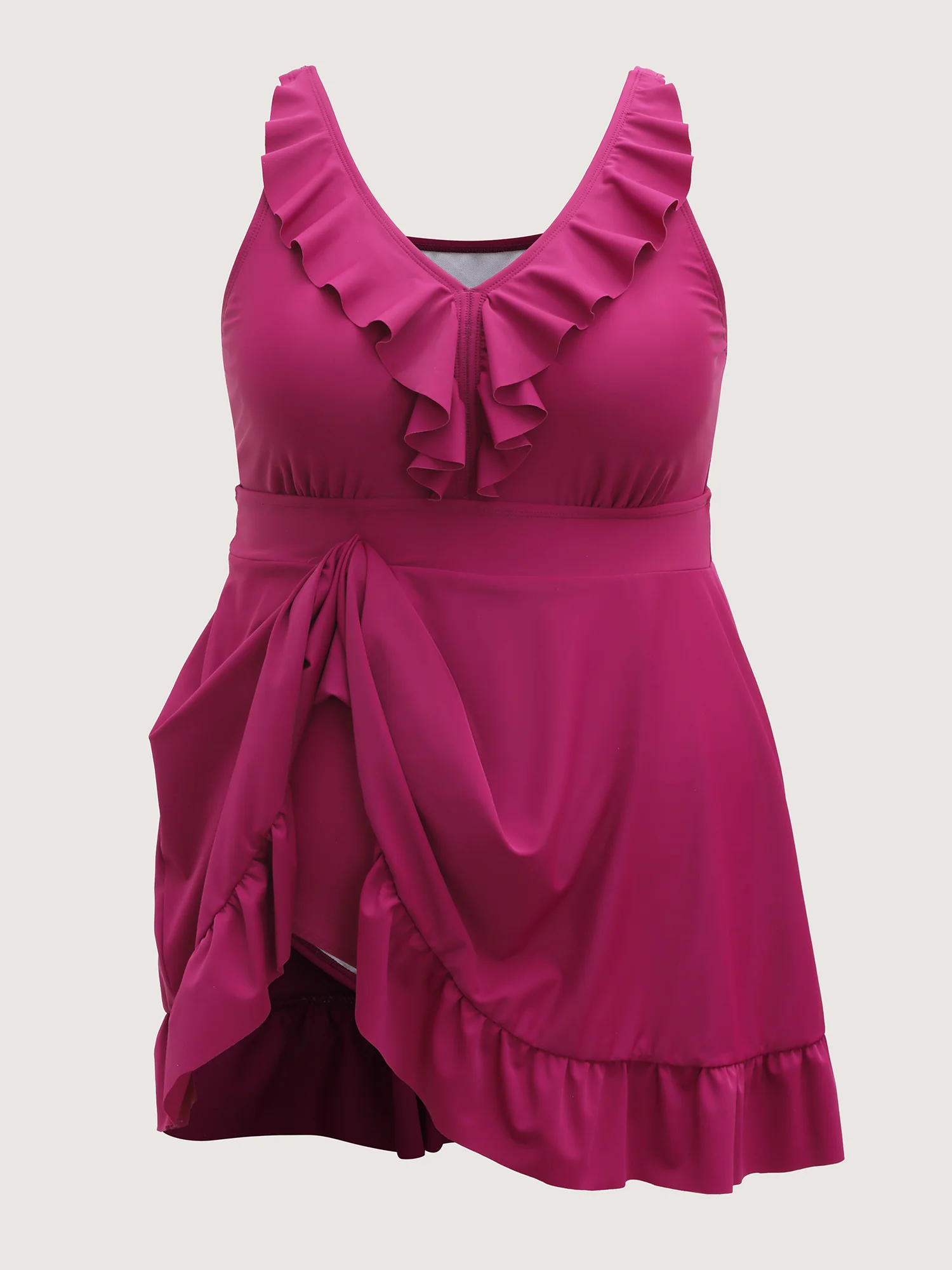 Ruffled Fit and Flare Swim Dress - Image 8