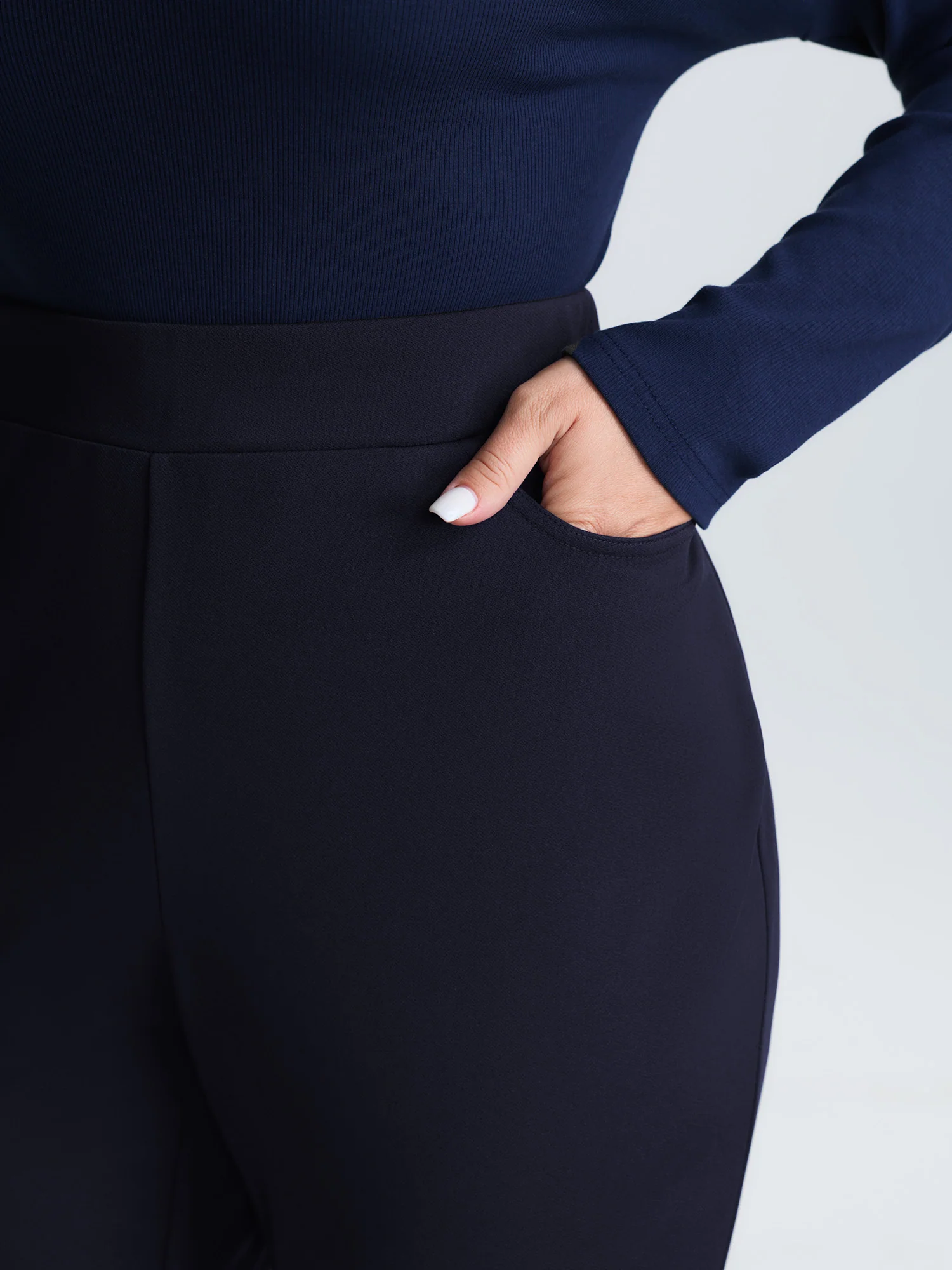 Ruffled Flared Hem Plain Pants - Image 13