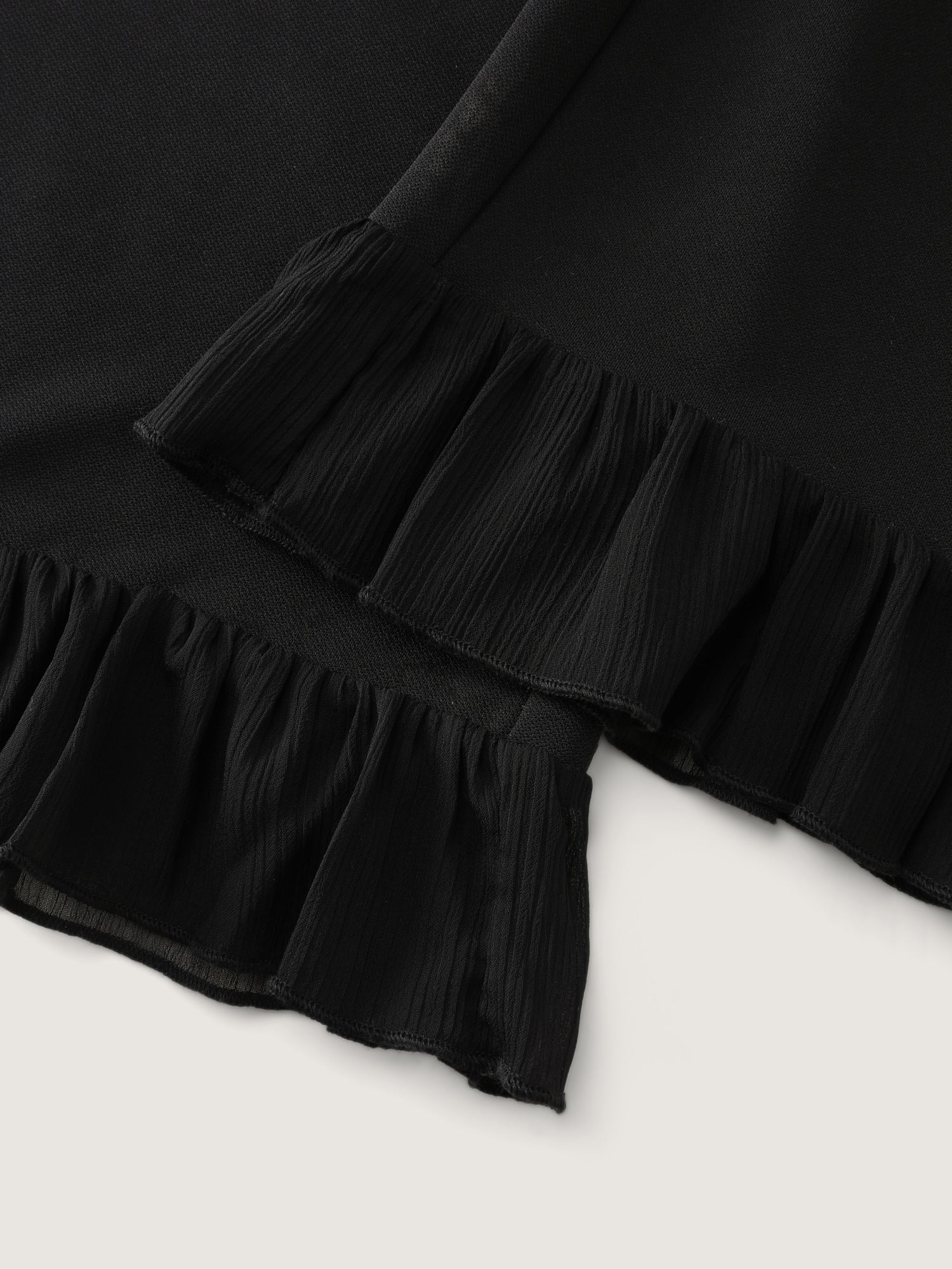 Ruffled Flared Hem Plain Pants - Image 8