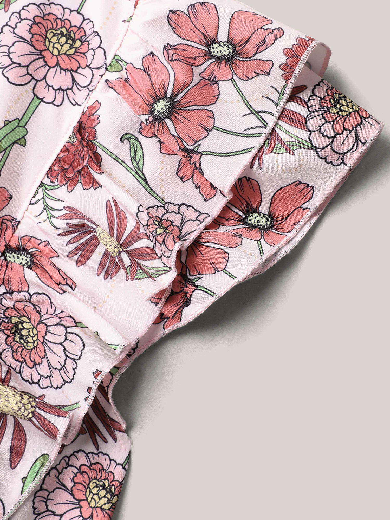 Ruffled Floral Print Stretchy-Waist Midi Dress - Image 7