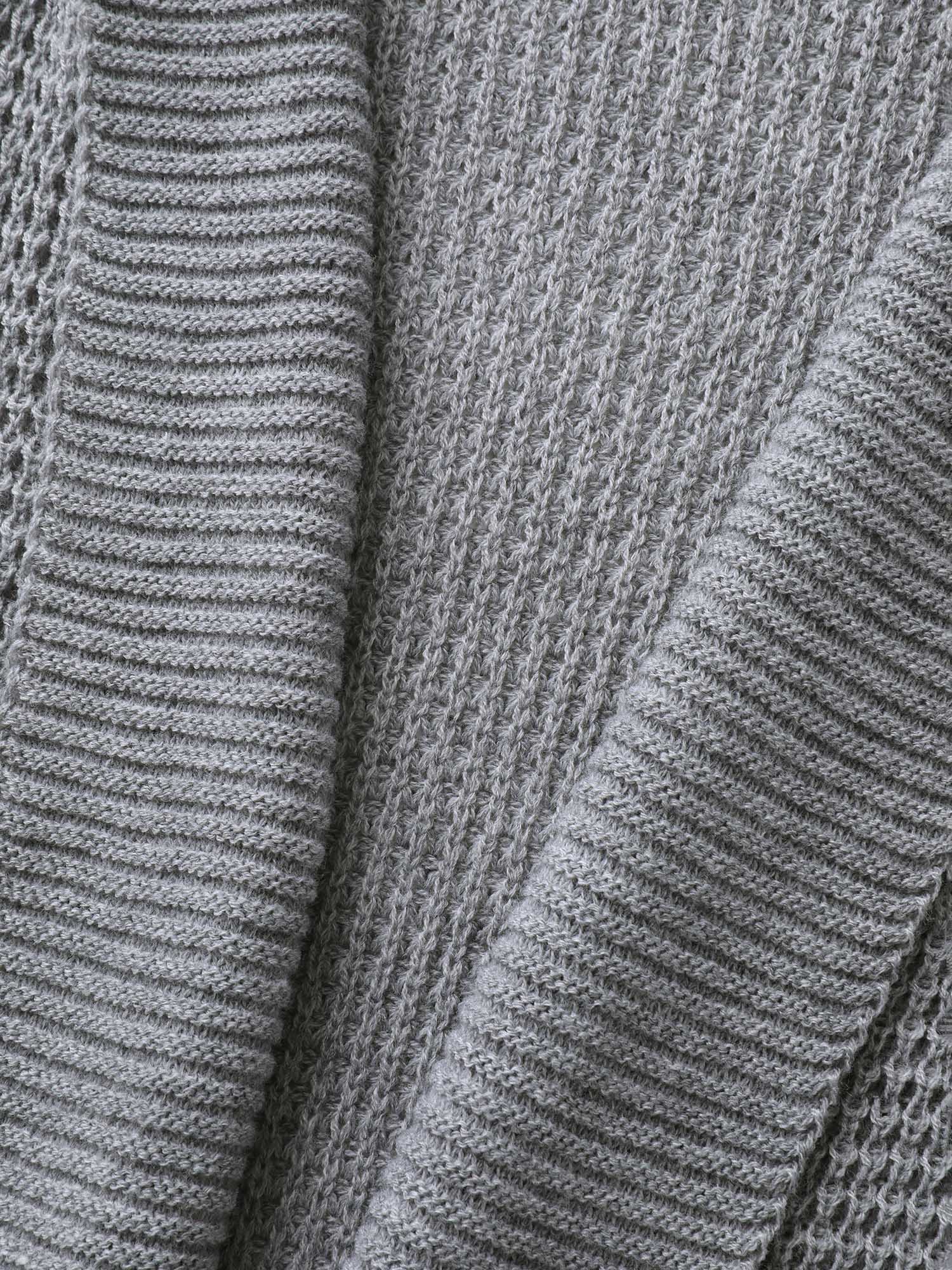 Ruffled Folded Hem Open-Front Cardigan - Image 6