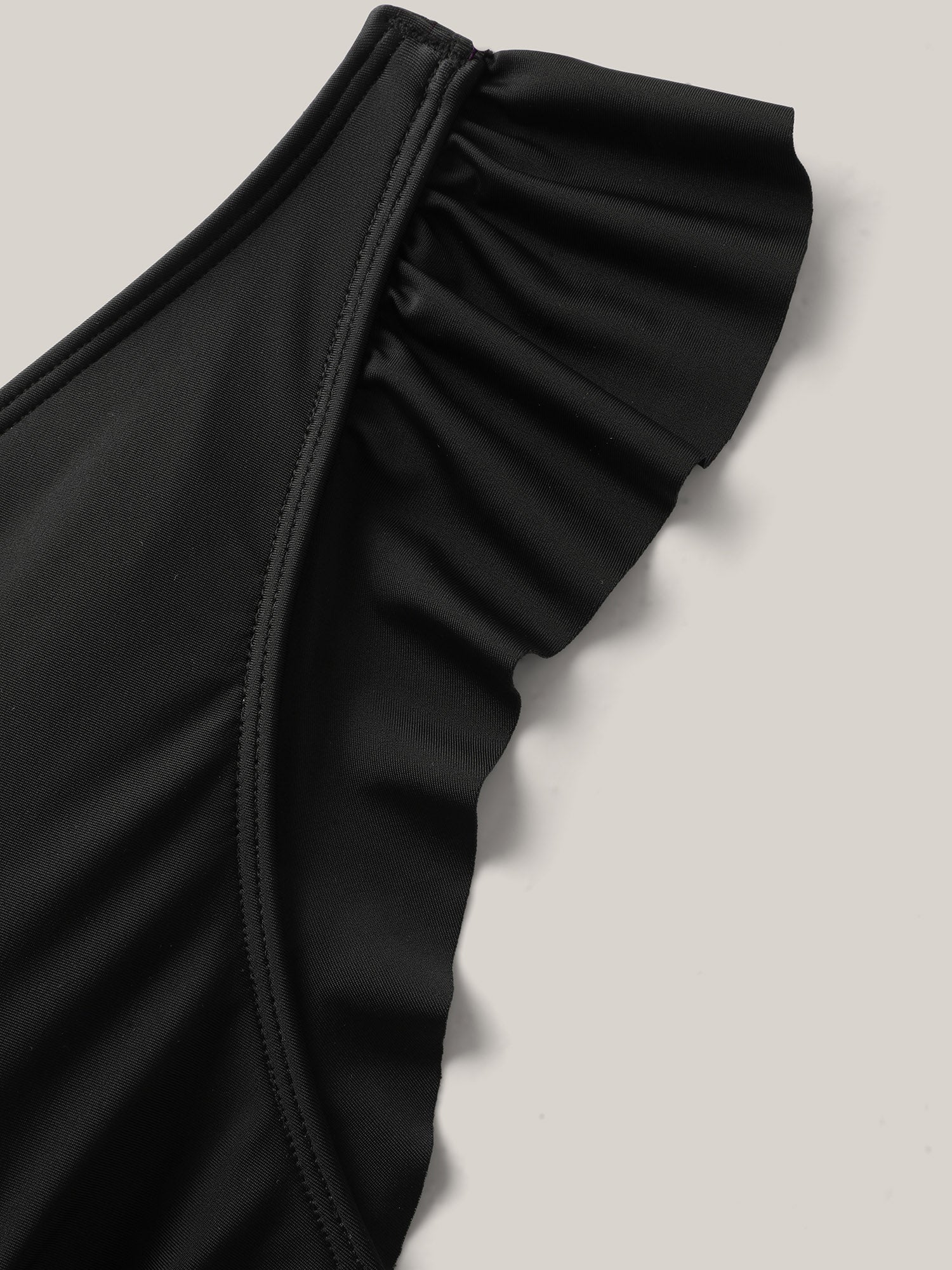 Ruffled Hem Flutter Sleeve Drawstring Swim Dress - Image 6