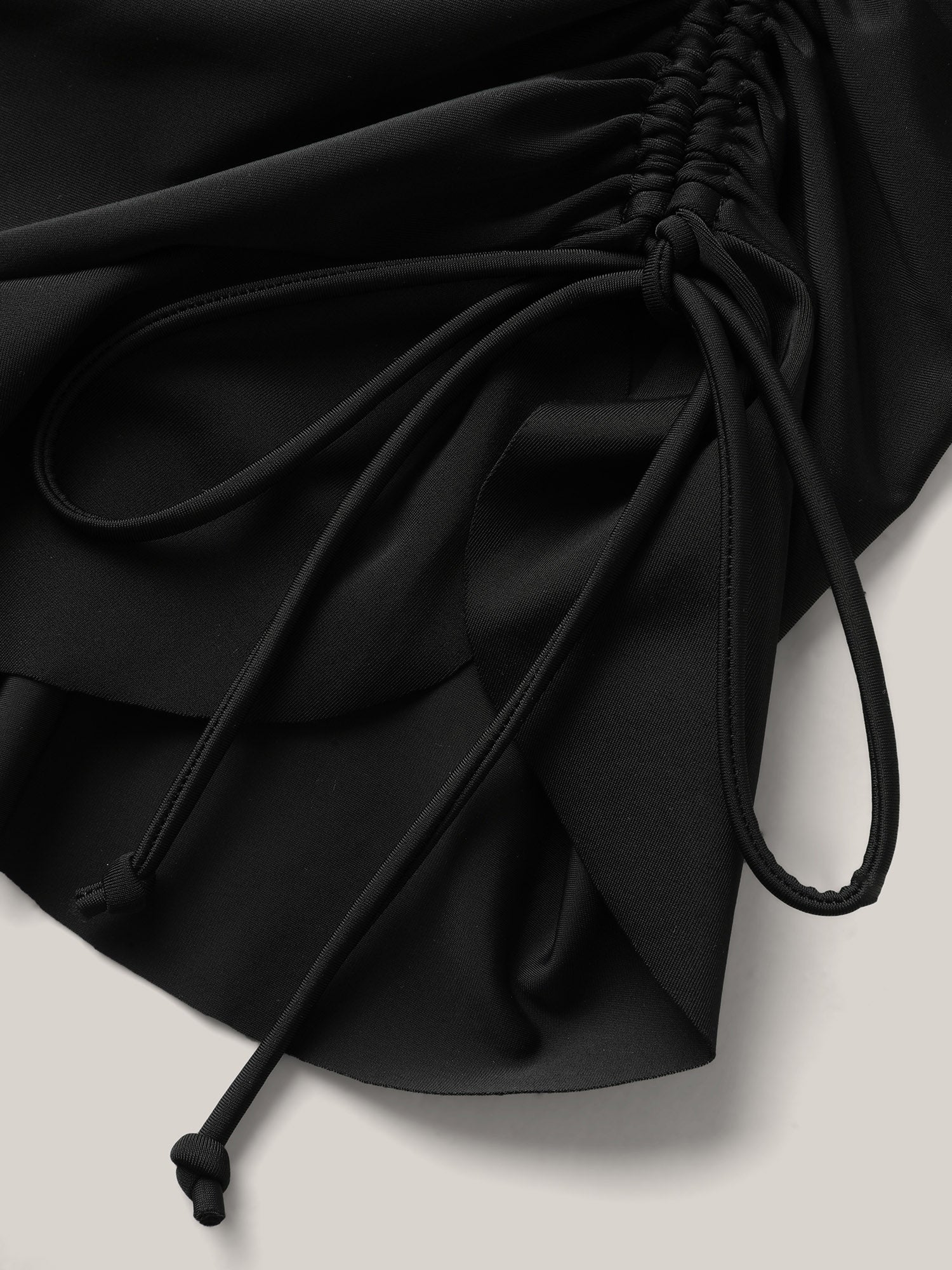 Ruffled Hem Flutter Sleeve Drawstring Swim Dress - Image 8