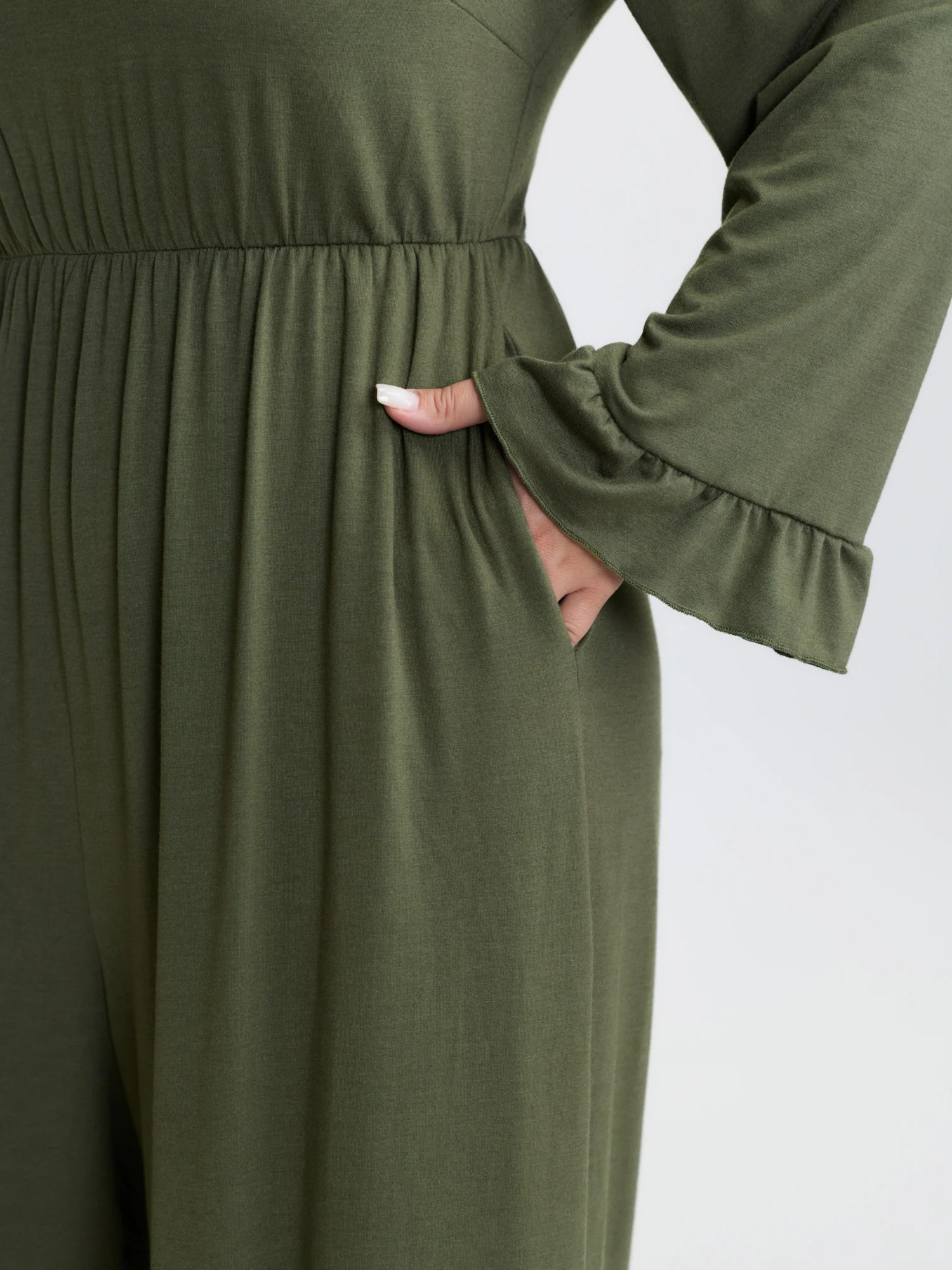 Ruffled Hem Scoop Neck Everyday Jumpsuit - Image 4
