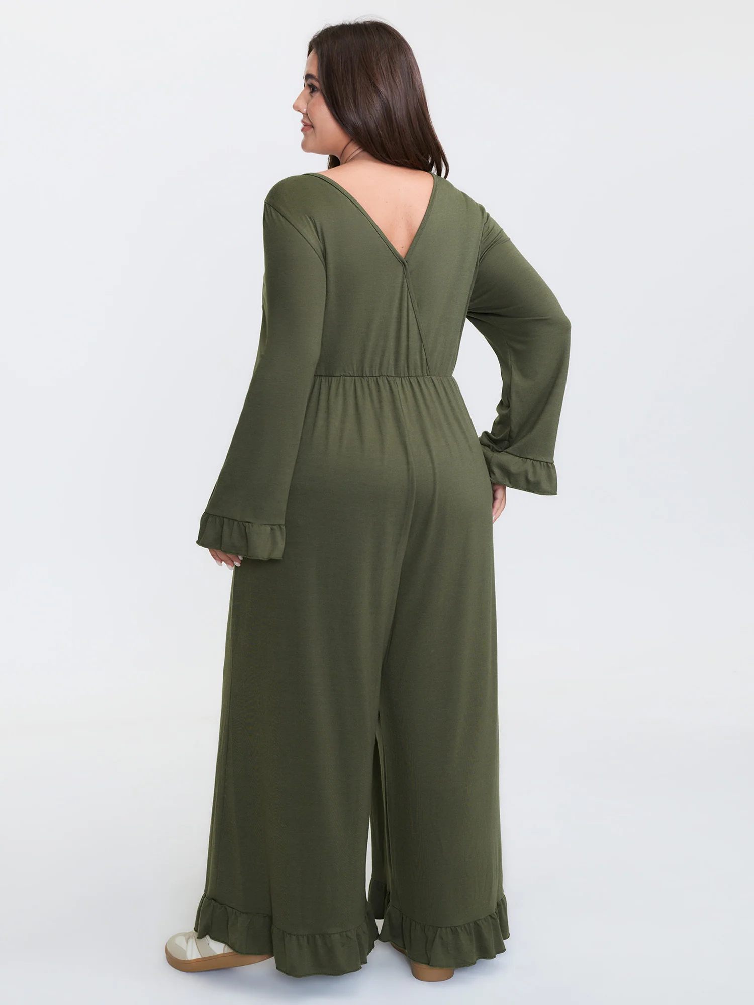Ruffled Hem Scoop Neck Everyday Jumpsuit - Image 5