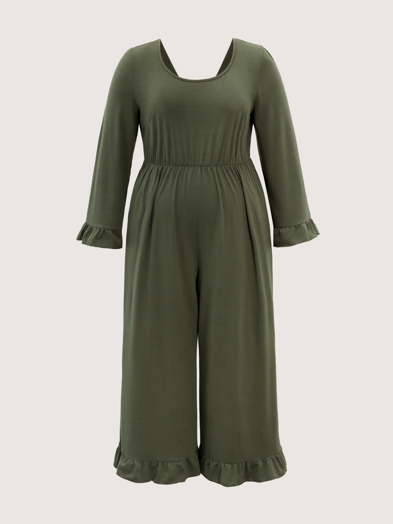 Ruffled Hem Scoop Neck Everyday Jumpsuit - Image 8