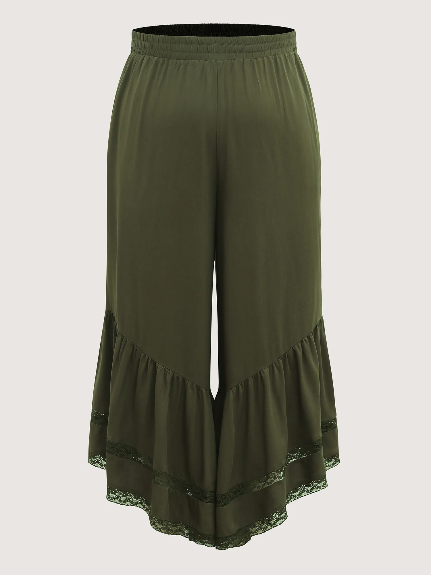 Ruffled Lace Hem Wide-Leg Pants - Image 7
