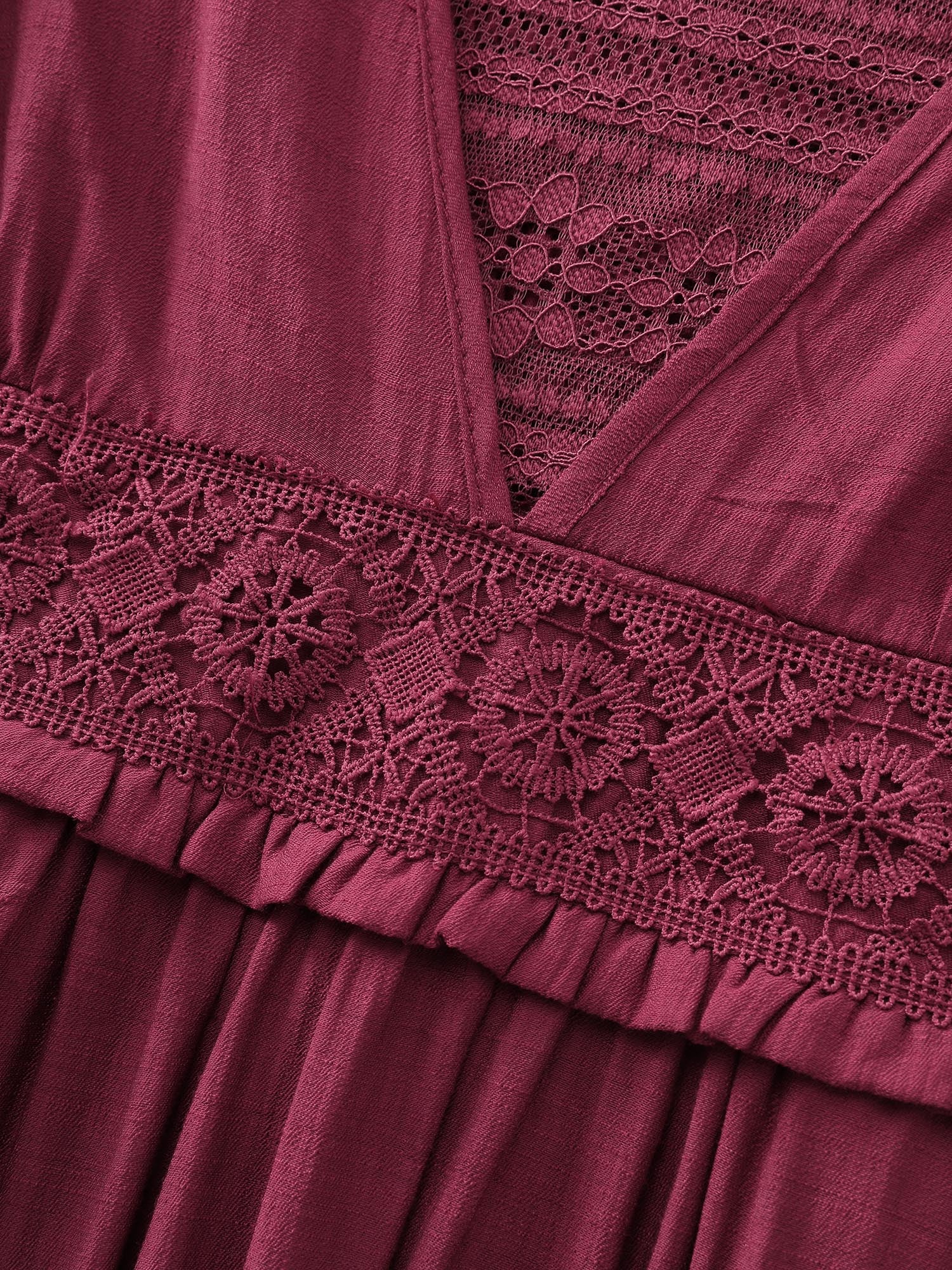 Ruffled Layered Hem Lace Maxi Dress - Image 6