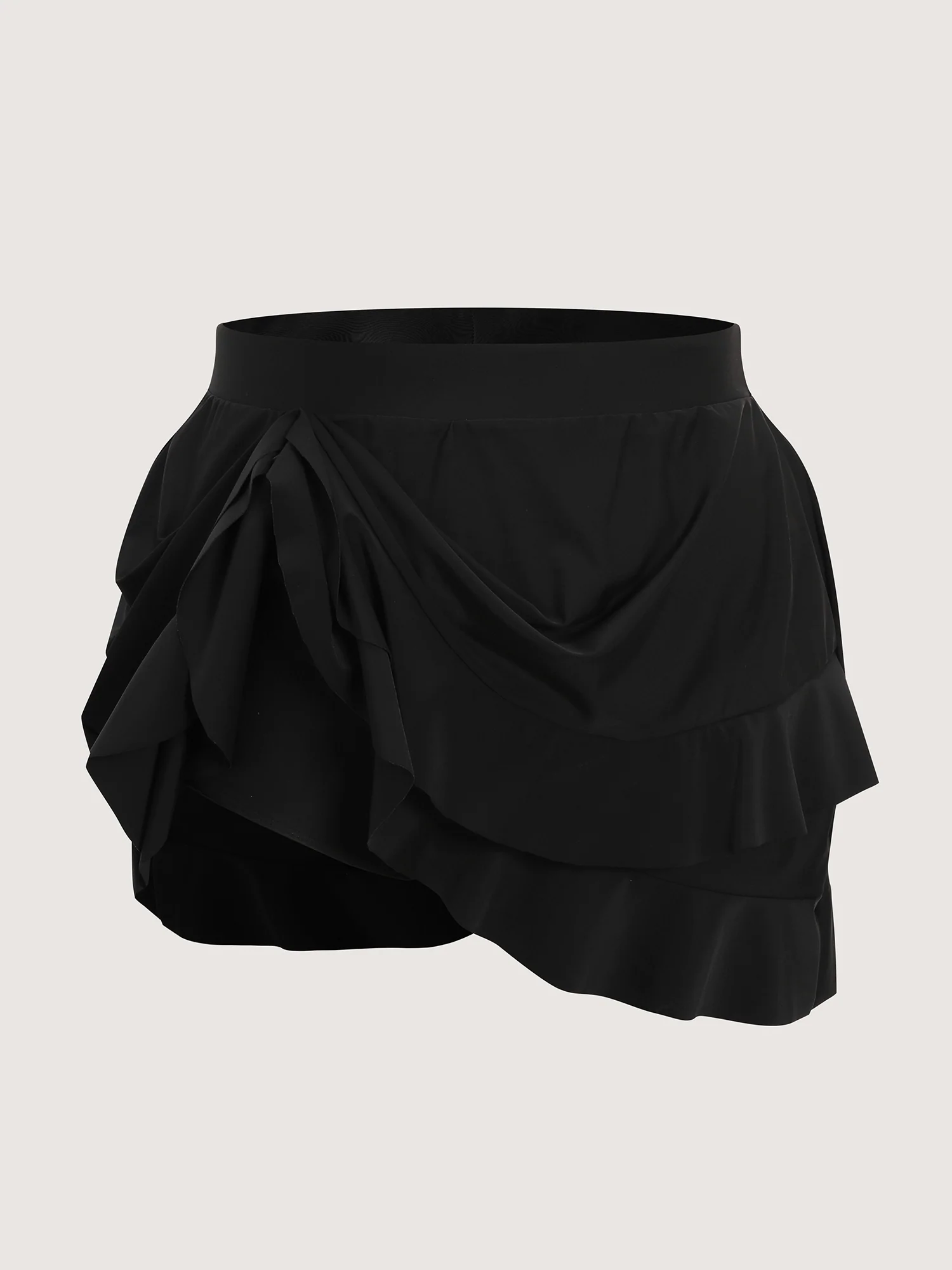 Ruffled Layered Plain Swim Skirt - Image 7