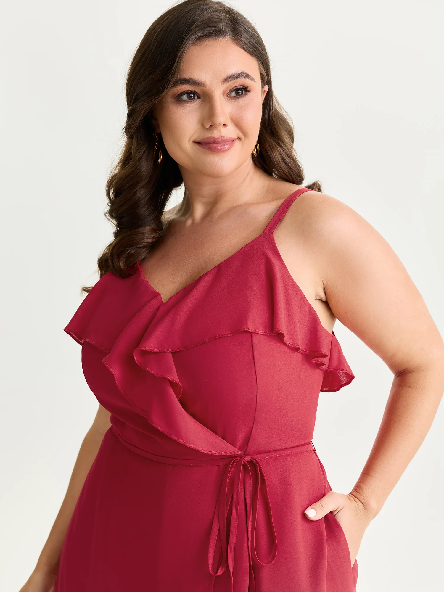 Ruffled Layered Stretchy Waist Jumpsuit - Image 2