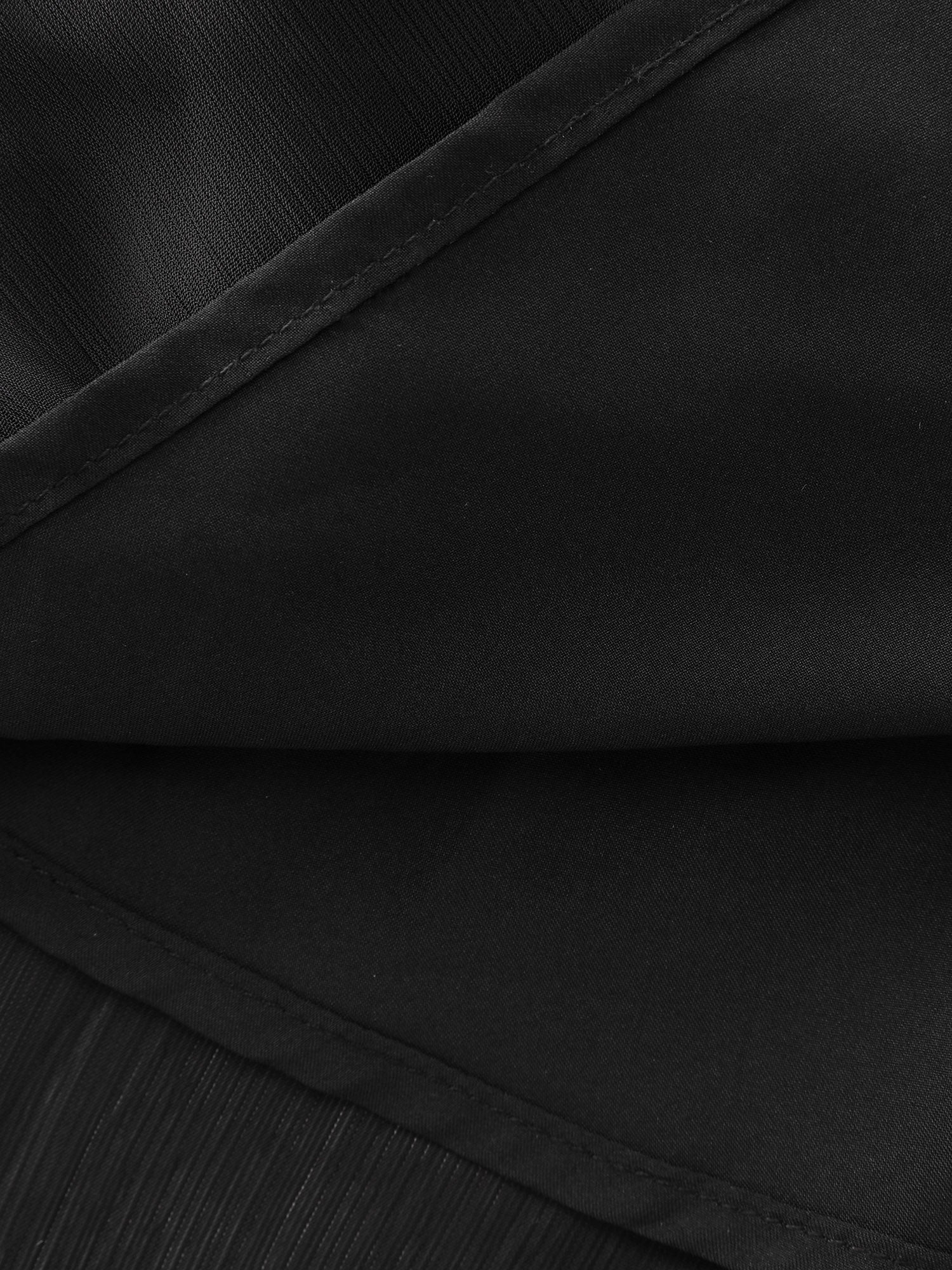 Ruffled Neckline Color Contrast Midi Dress - Image 6