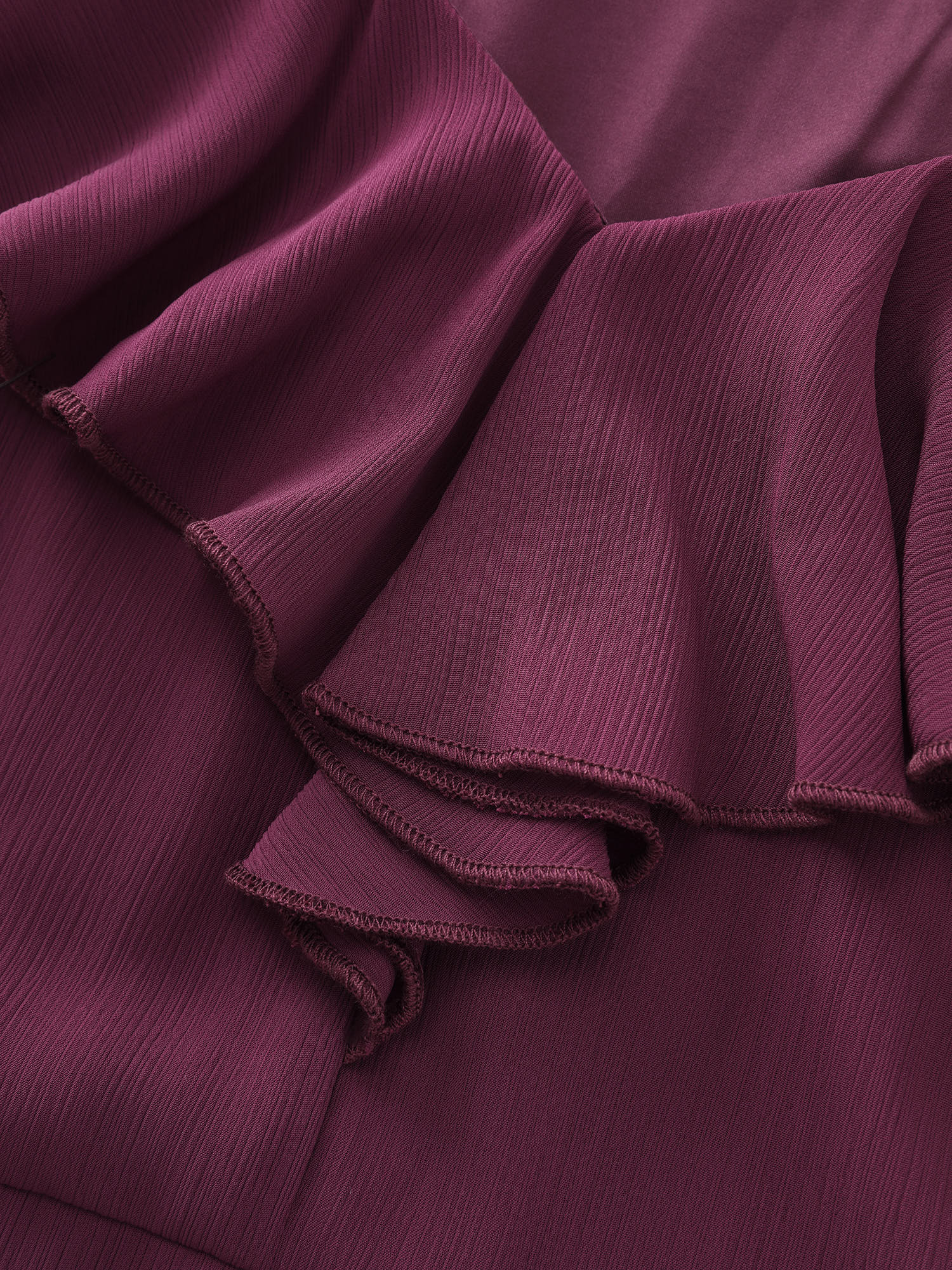 Ruffled Neckline Layered Hem Midi Dress - Image 5