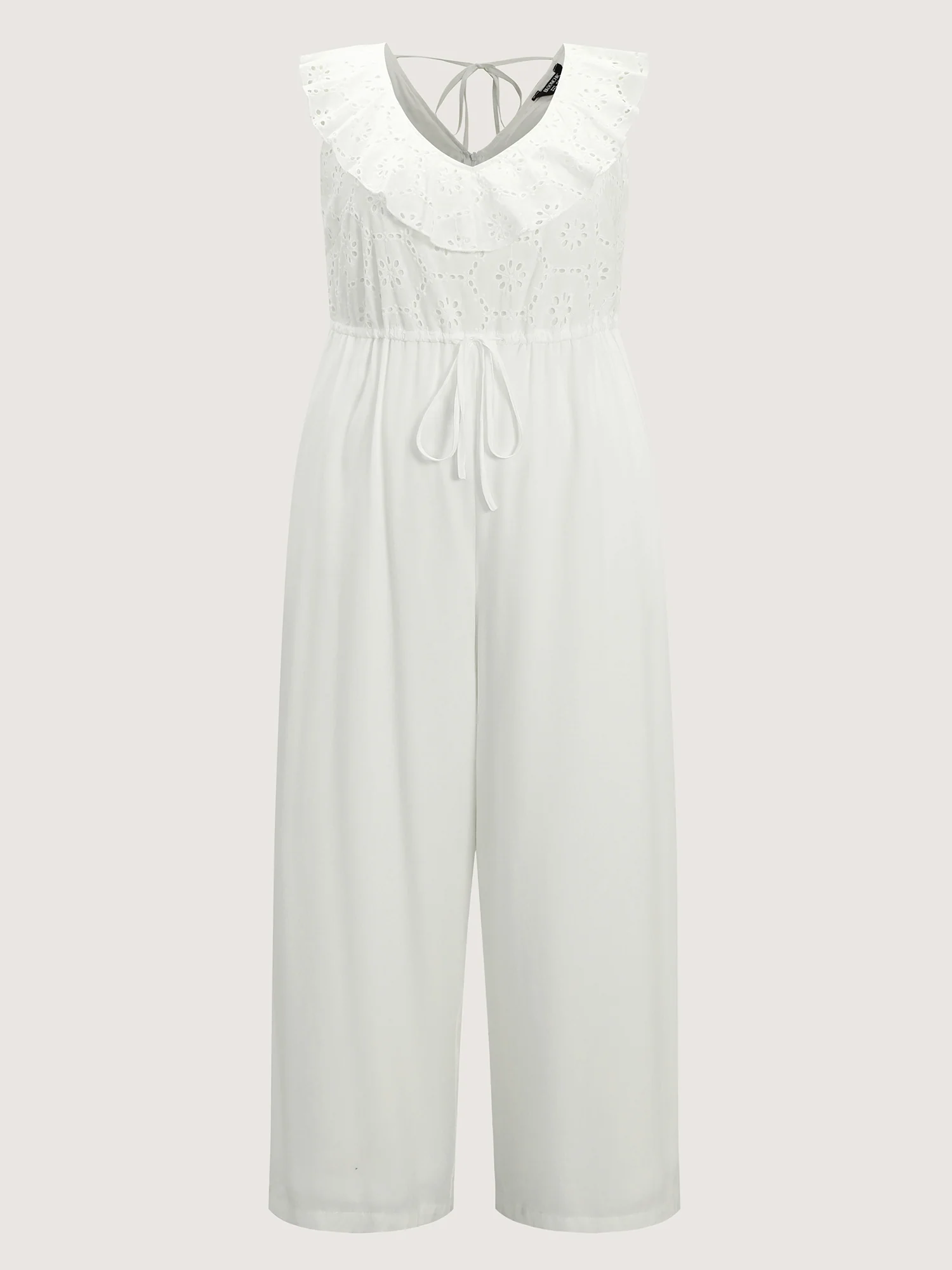 Ruffled Neckline Open Back-Tie Jumpsuit - Image 6