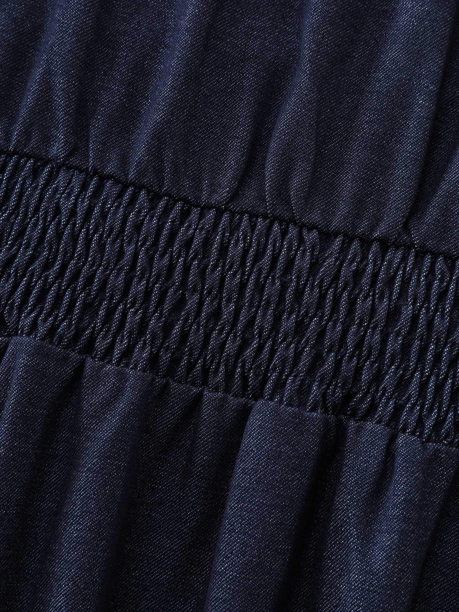 Ruffled Neckline Shirred Waist Pocket Maxi Dress - Image 6