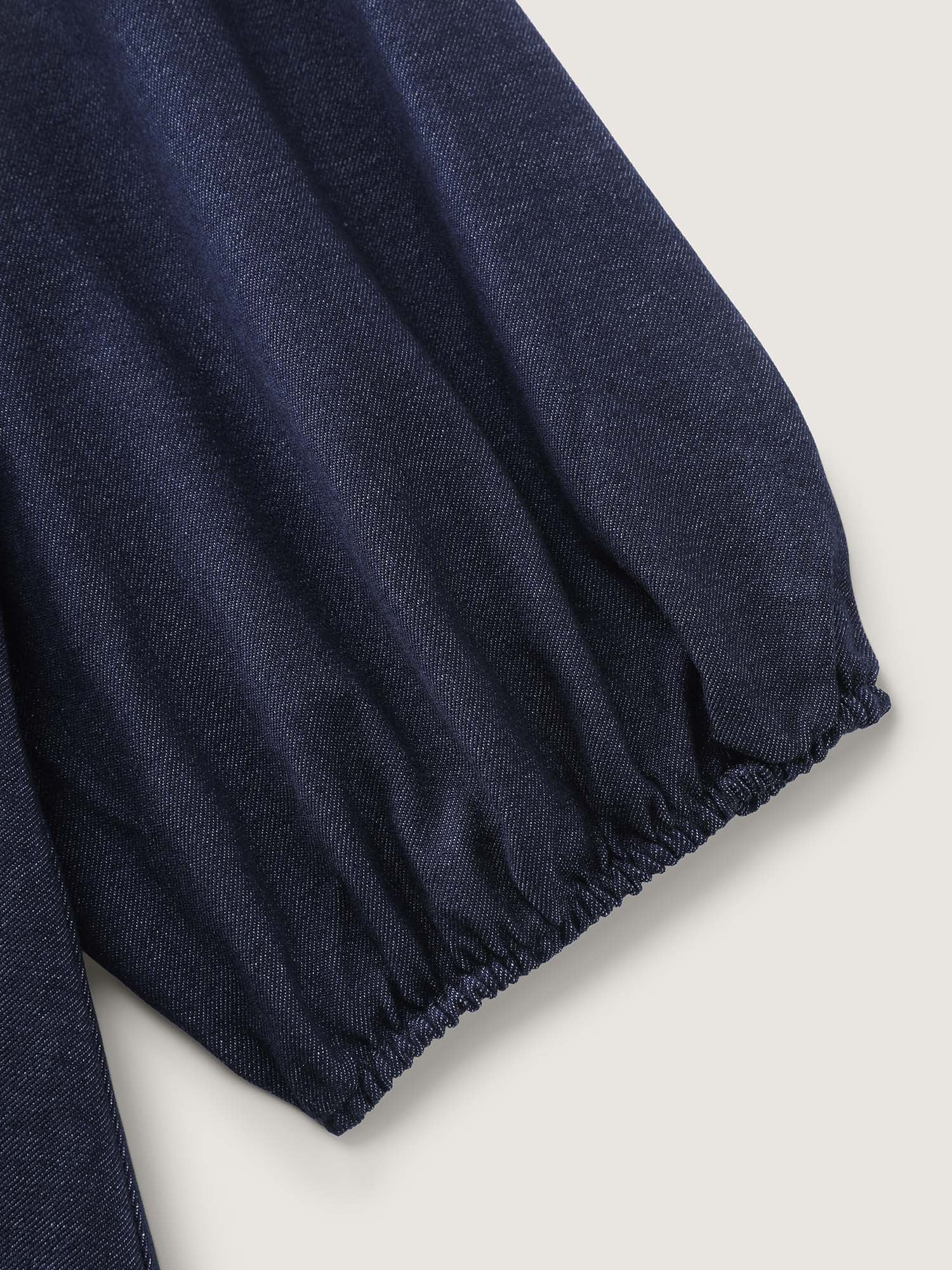 Ruffled Neckline Shirred Waist Pocket Maxi Dress - Image 7