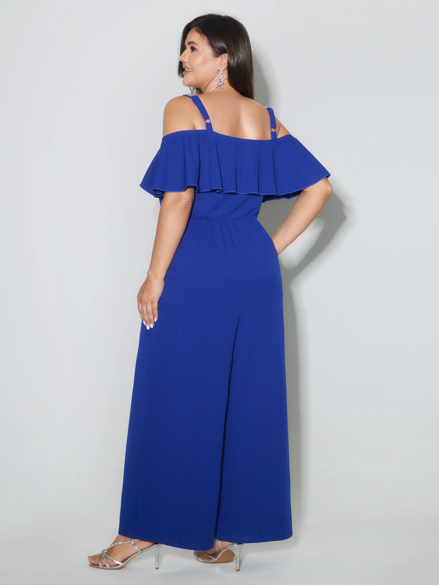 Ruffled Off-Shoulder Waist-Defining Jumpsuit - Image 4