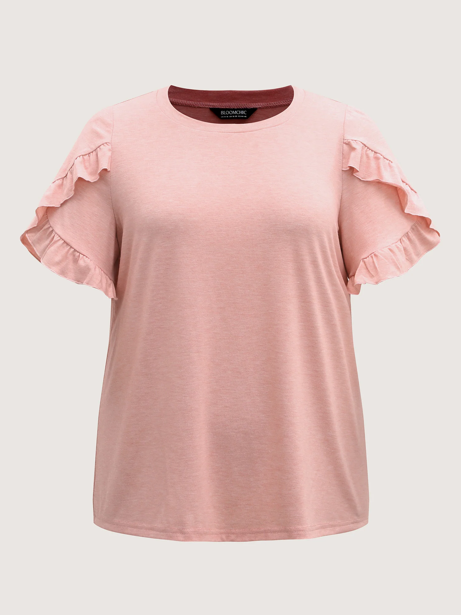 Ruffled Petal Sleeve Solid Knit Top - Image 6
