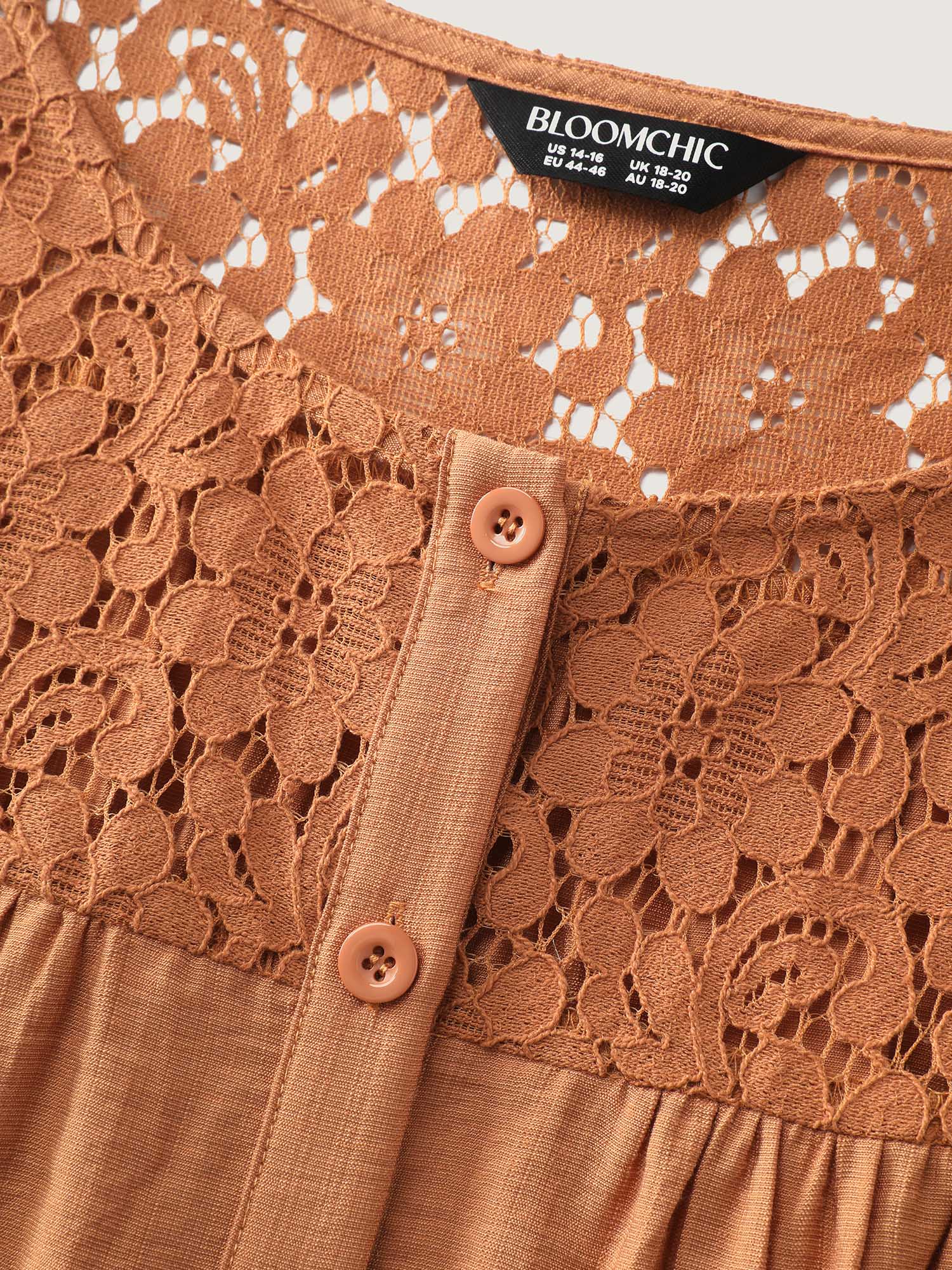 Ruffled Sleeve Button Detail Lace Tank Top - Image 5