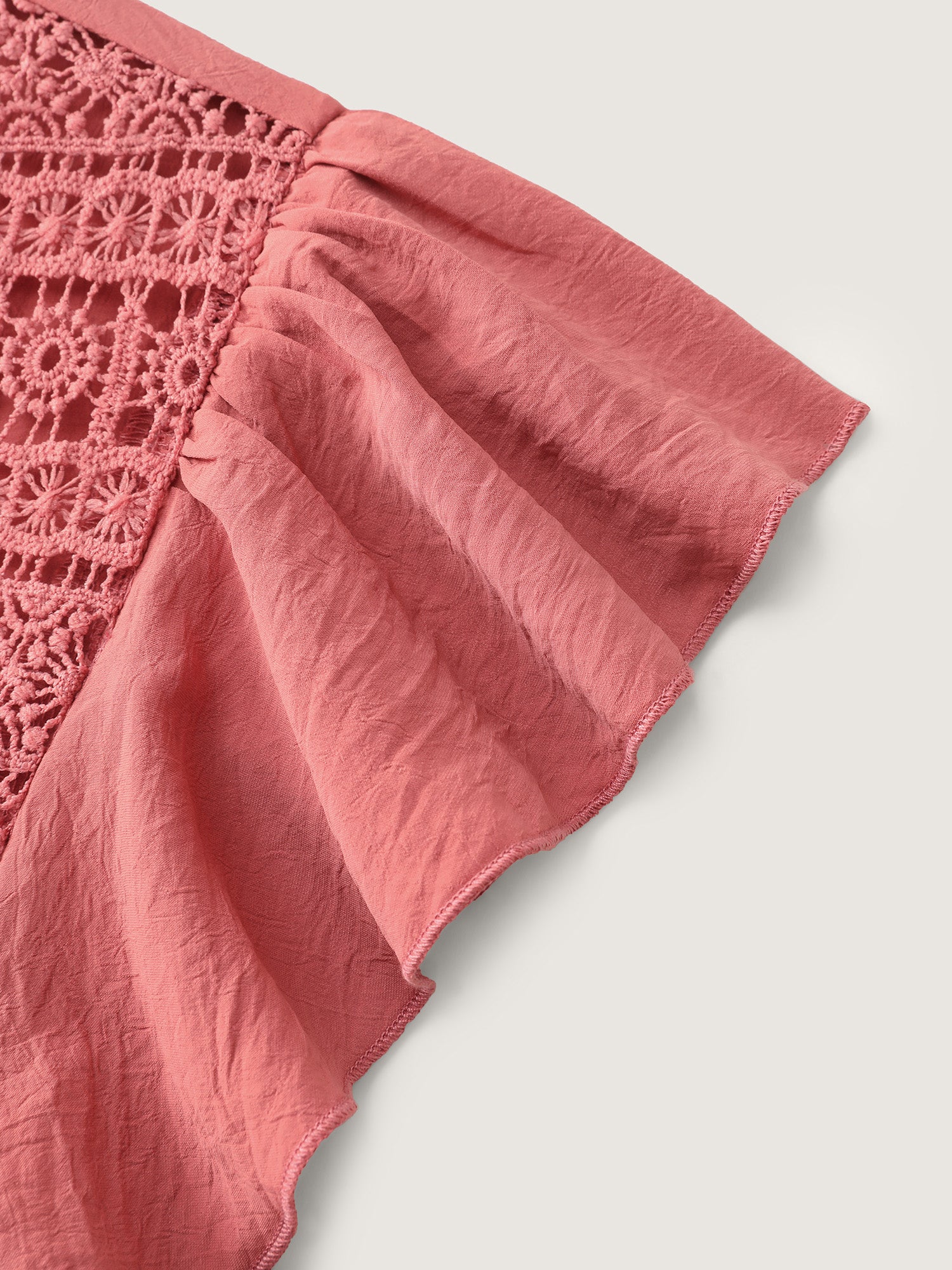 Ruffled Sleeve Pleated Front Lace Blouse - Image 6