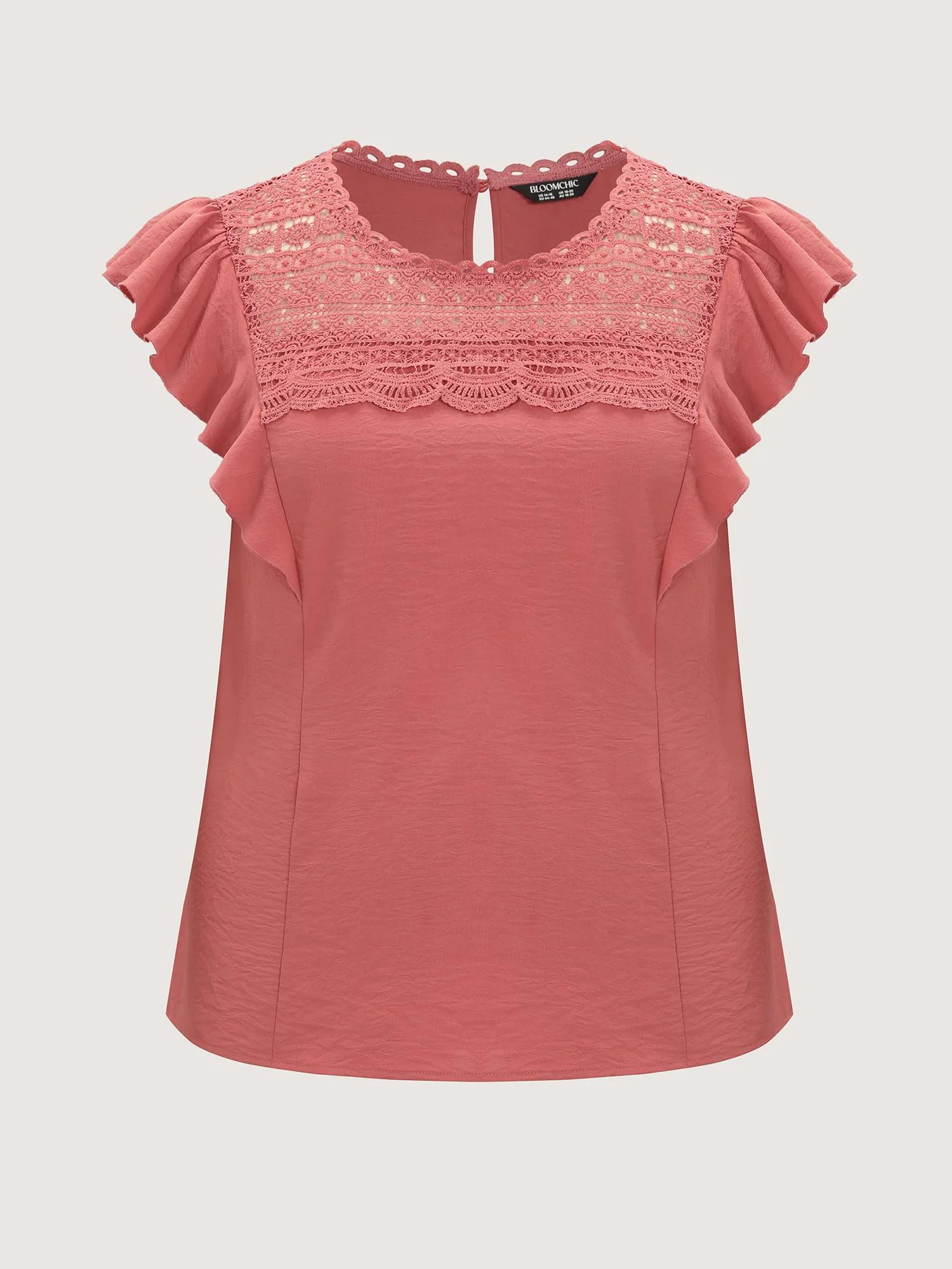 Ruffled Sleeve Pleated Front Lace Blouse - Image 7