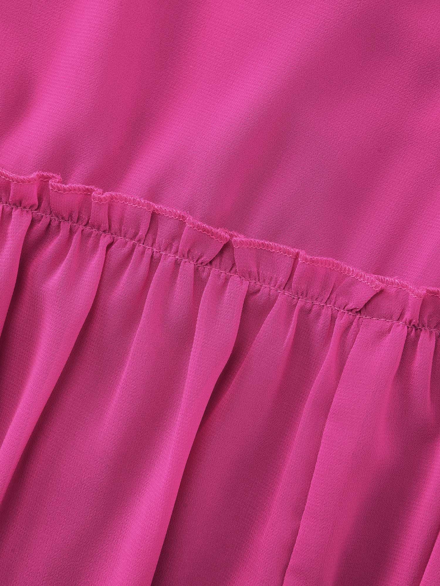 Ruffled Stretchy Waist-Tie Maxi Dress - Image 6